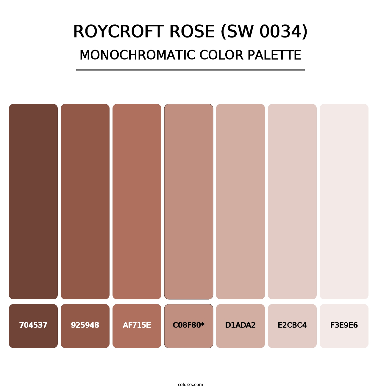 Roycroft Rose (SW 0034) - Monochromatic Color Palette