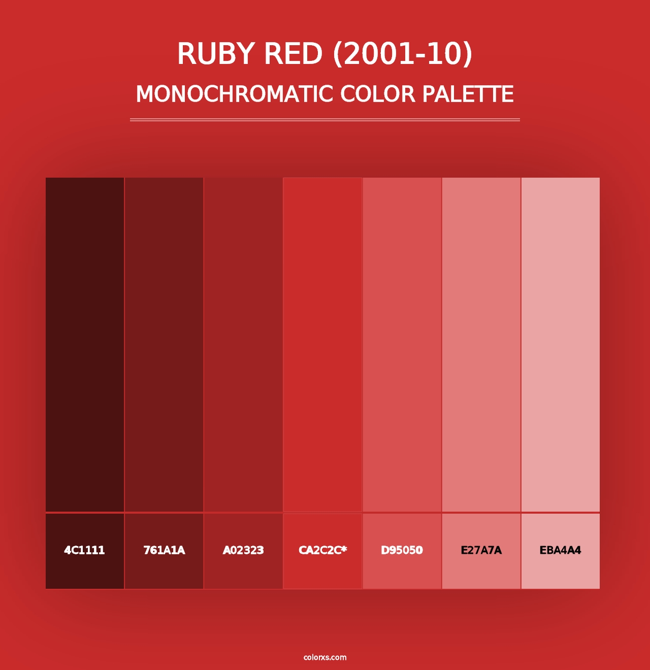 Ruby Red (2001-10) - Monochromatic Color Palette