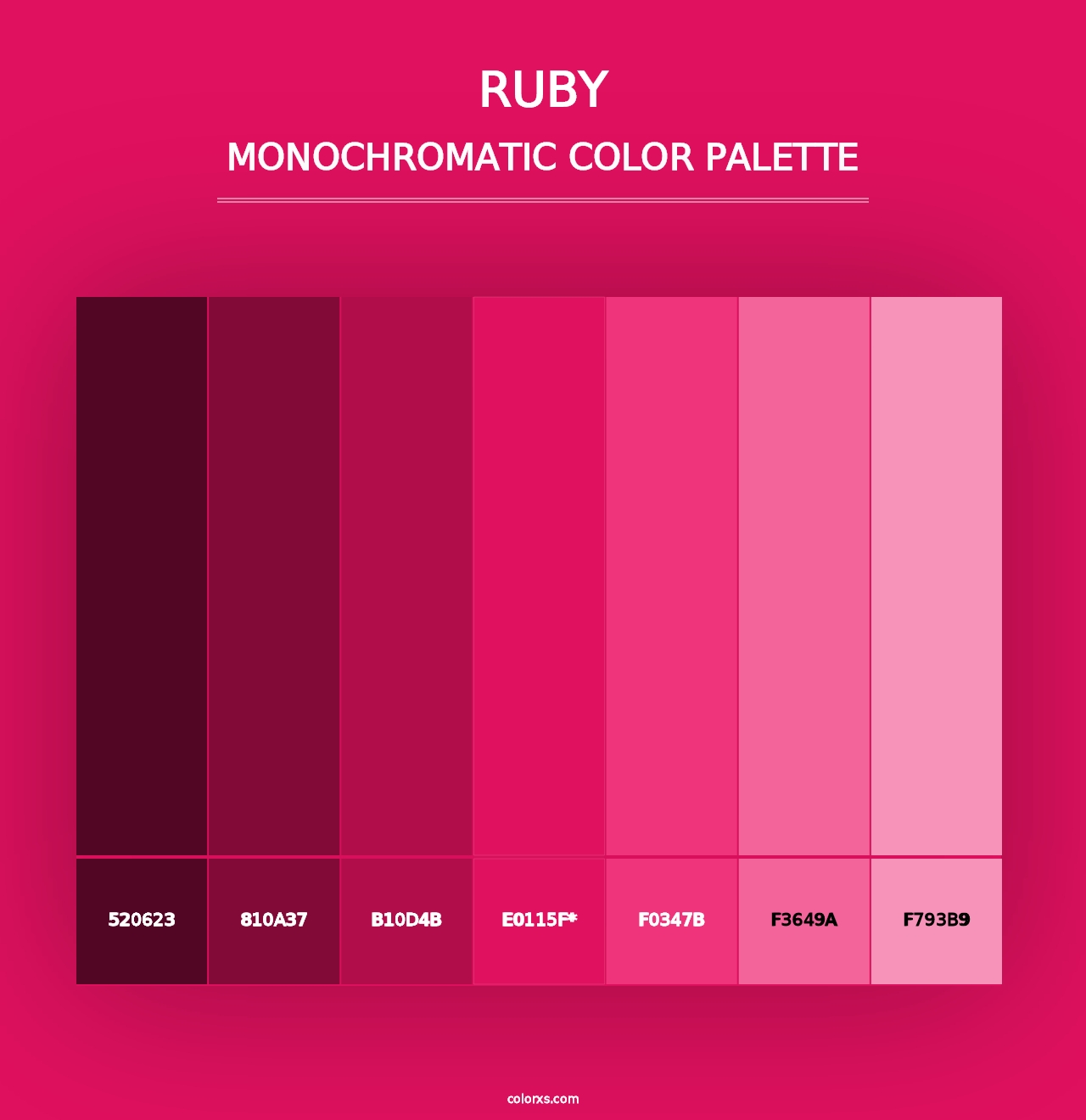 Ruby - Monochromatic Color Palette