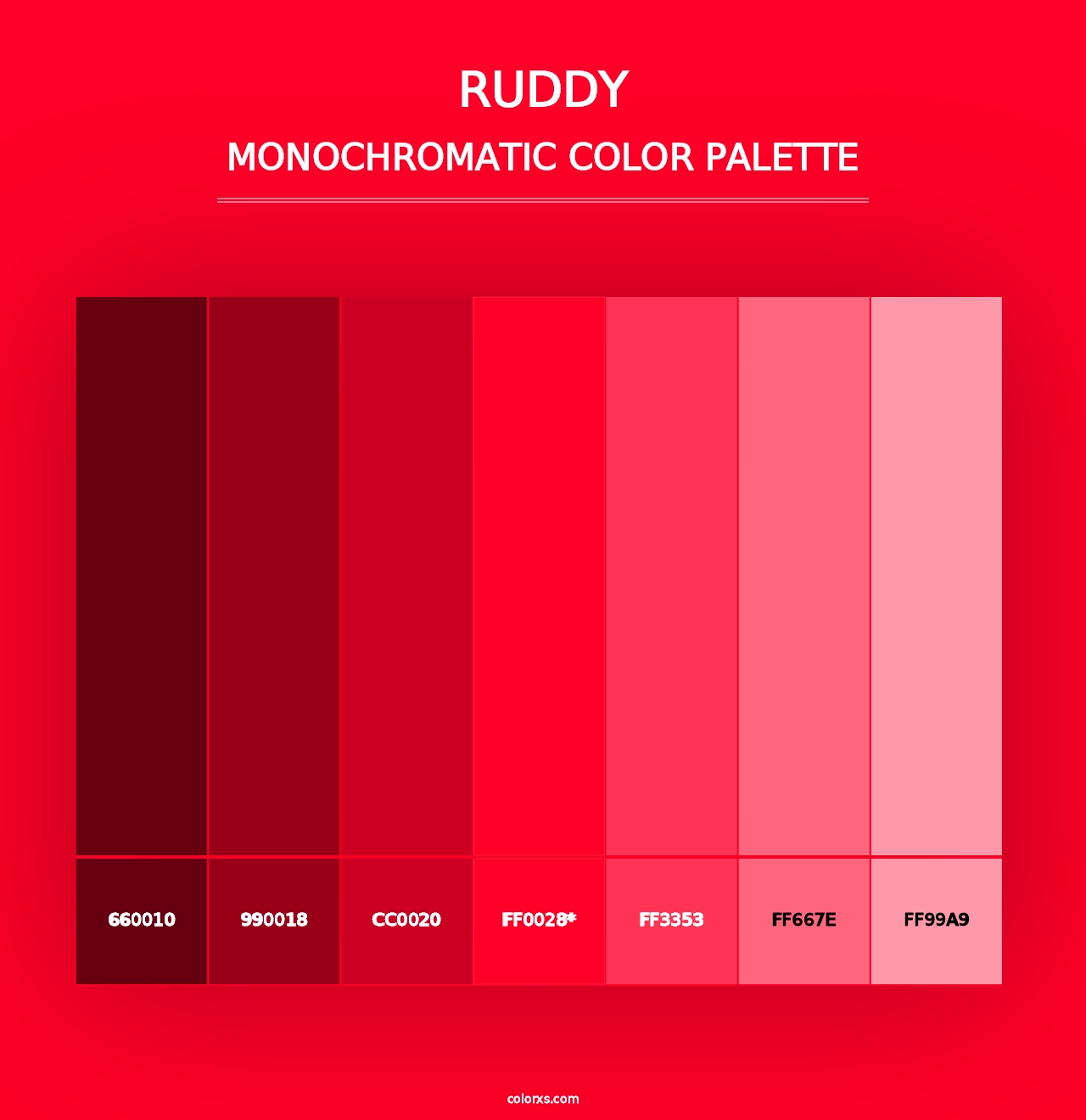 Ruddy - Monochromatic Color Palette