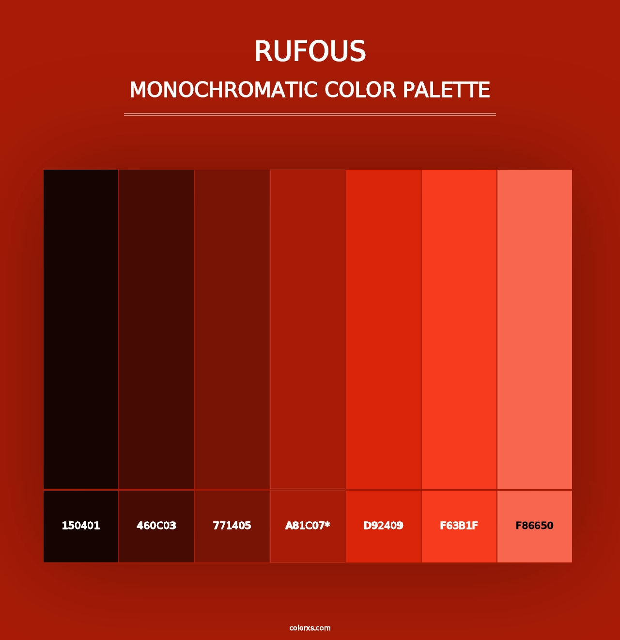 Rufous - Monochromatic Color Palette