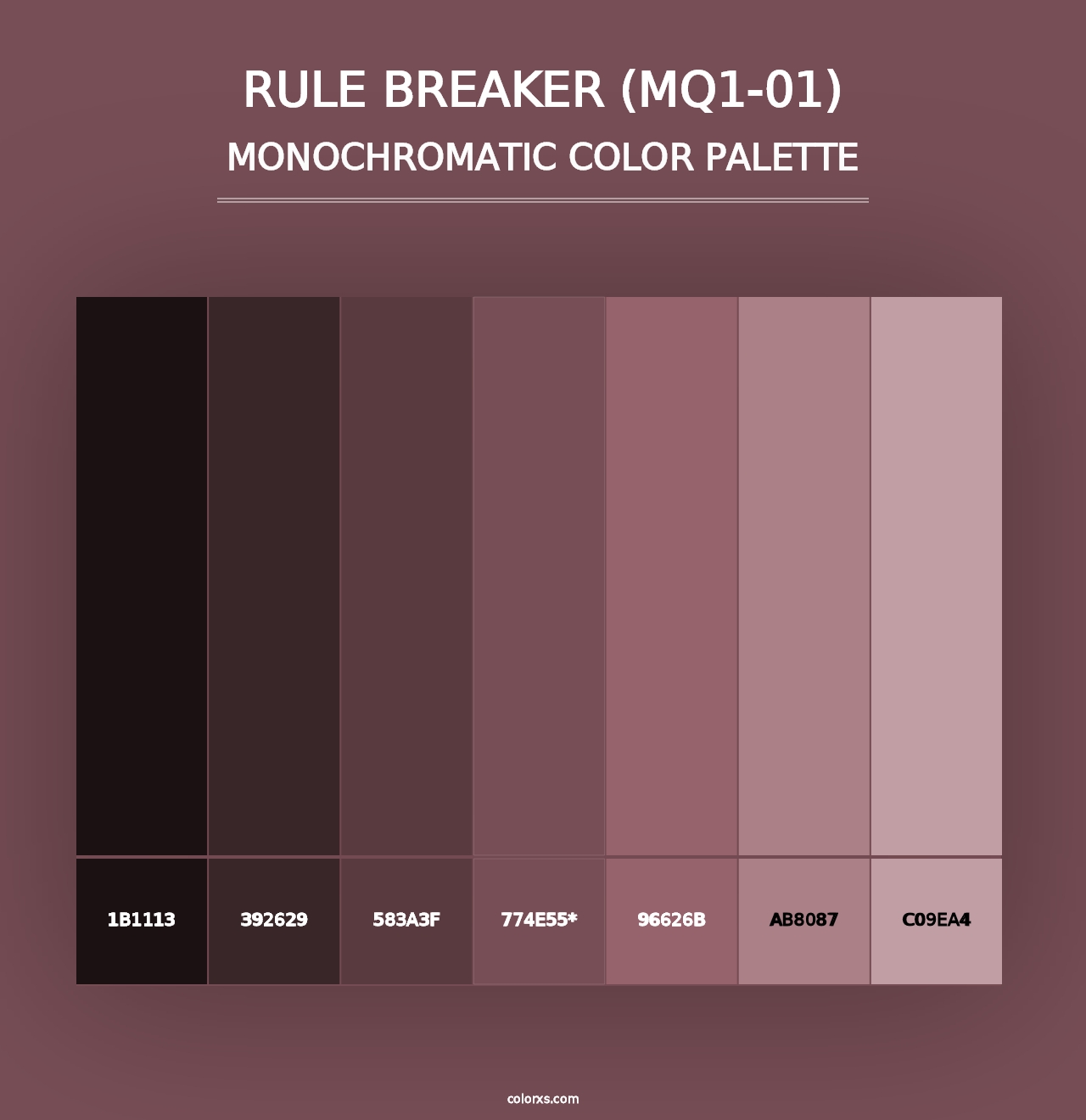 Rule Breaker (MQ1-01) - Monochromatic Color Palette