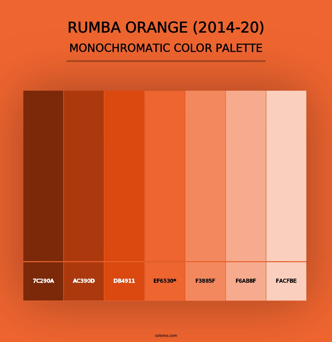 Rumba Orange (2014-20) - Monochromatic Color Palette