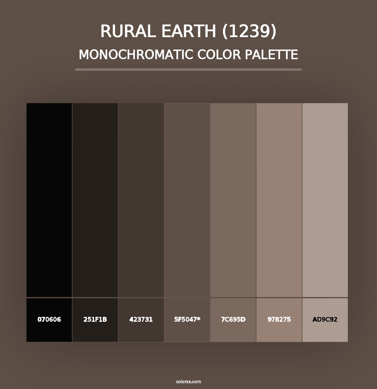 Rural Earth (1239) - Monochromatic Color Palette