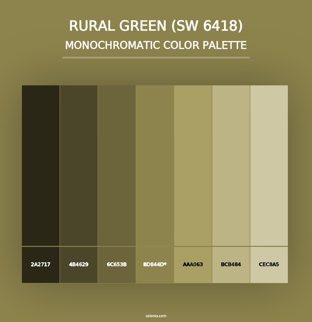 Rural Green (SW 6418) - Monochromatic Color Palette