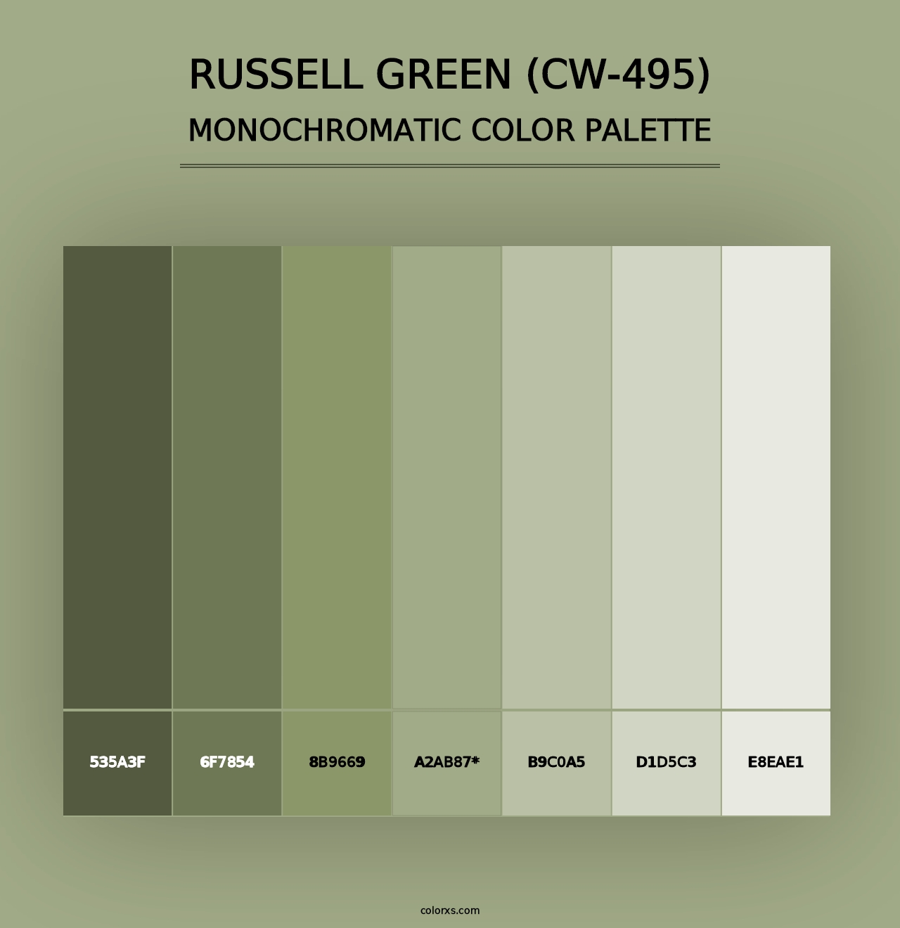 Russell Green (CW-495) - Monochromatic Color Palette