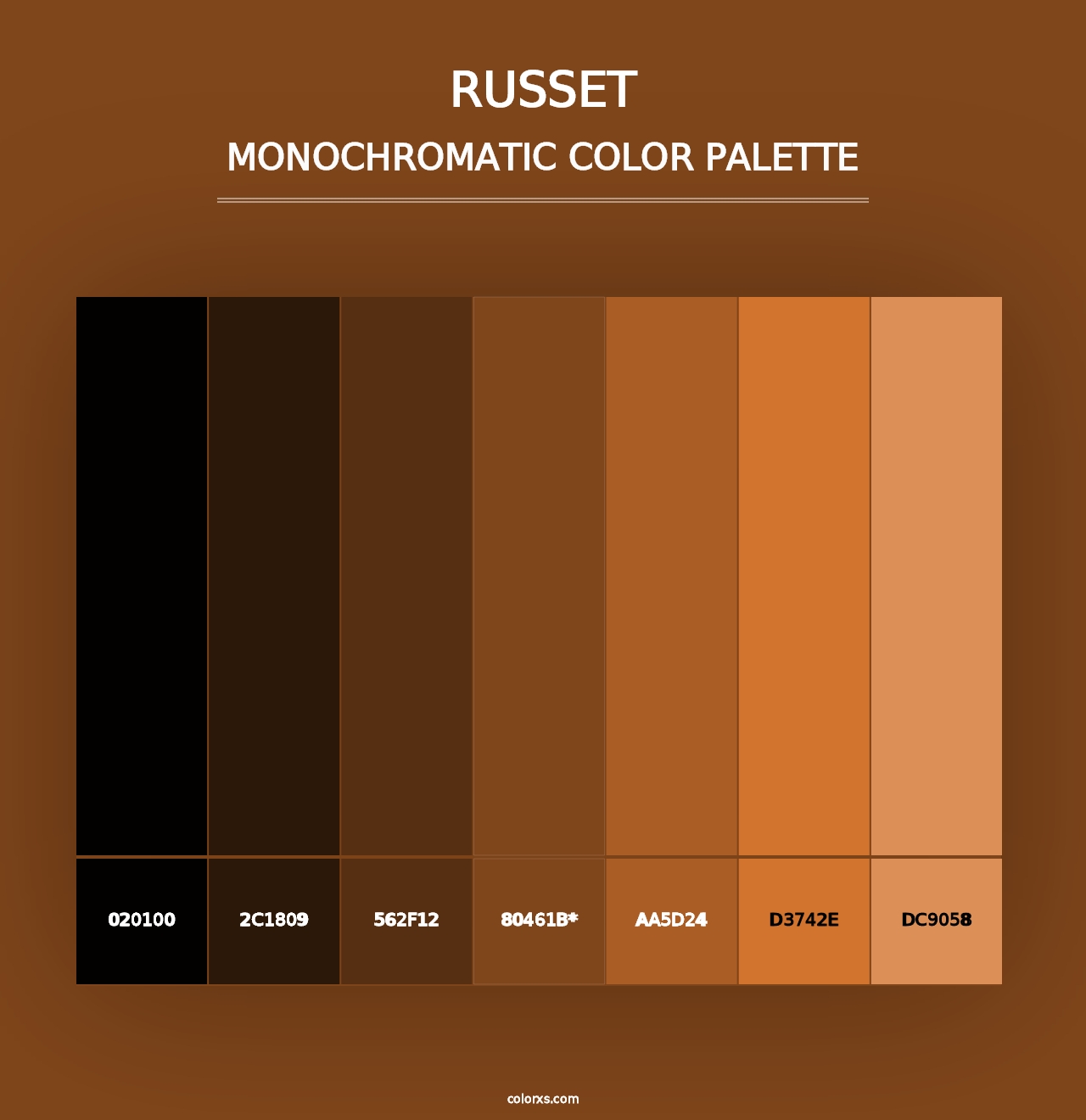 Russet - Monochromatic Color Palette