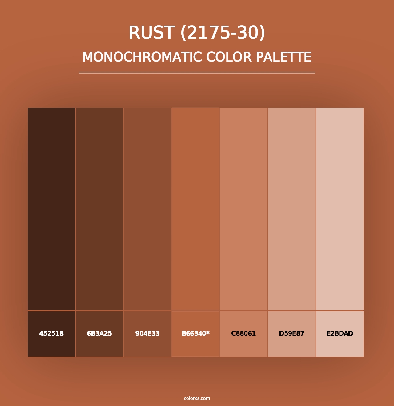 Rust (2175-30) - Monochromatic Color Palette