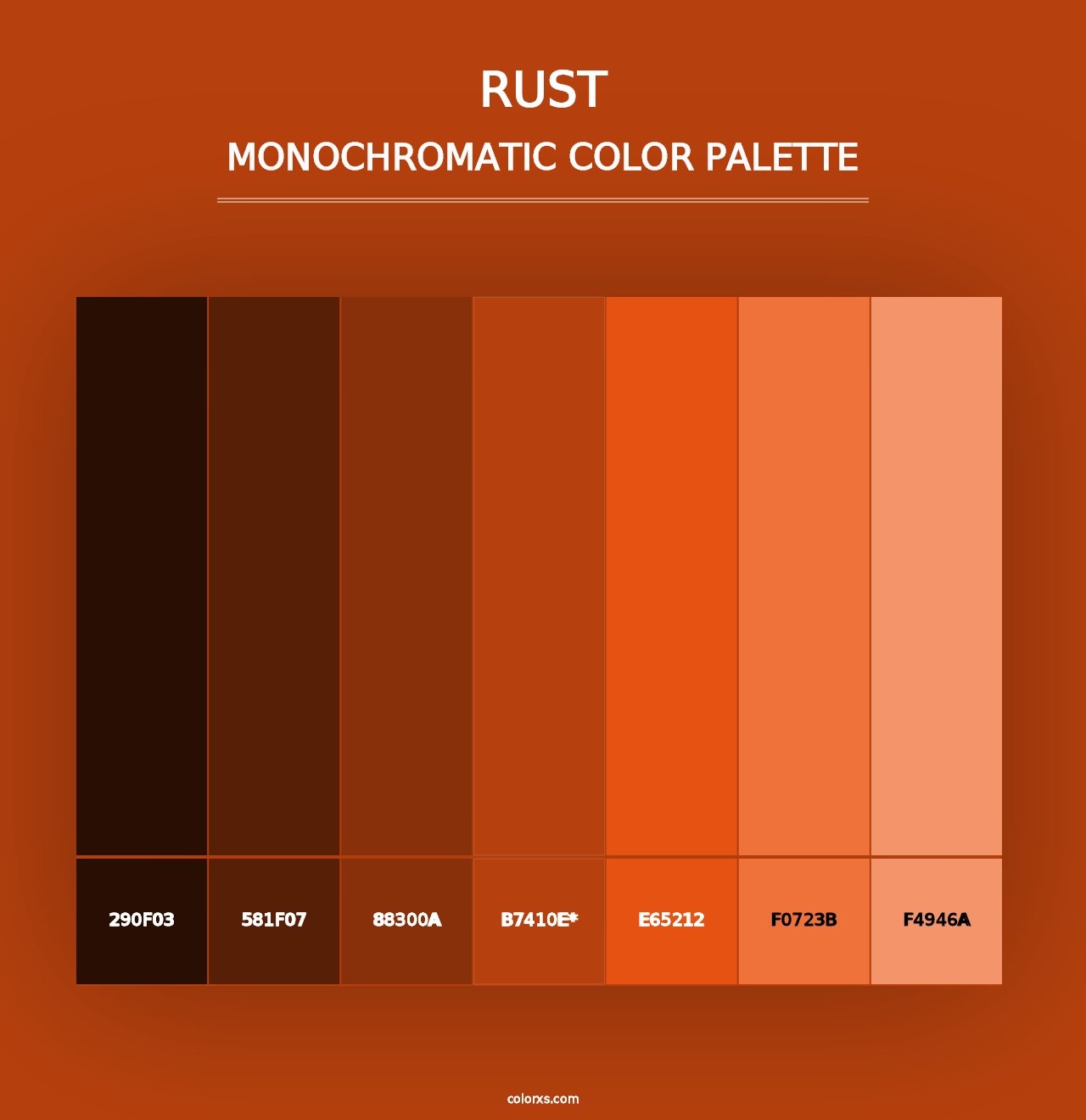 Rust - Monochromatic Color Palette