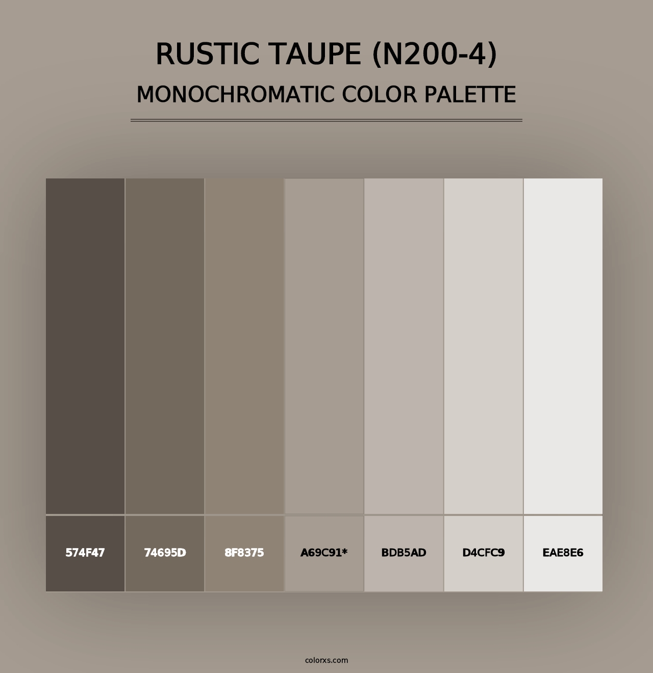 Rustic Taupe (N200-4) - Monochromatic Color Palette