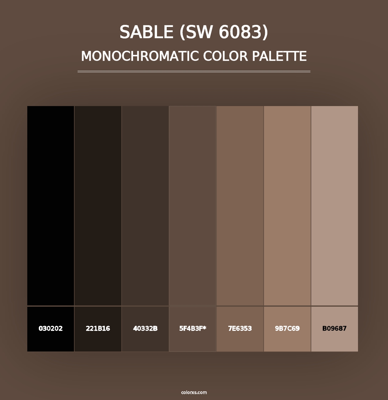 Sable (SW 6083) - Monochromatic Color Palette