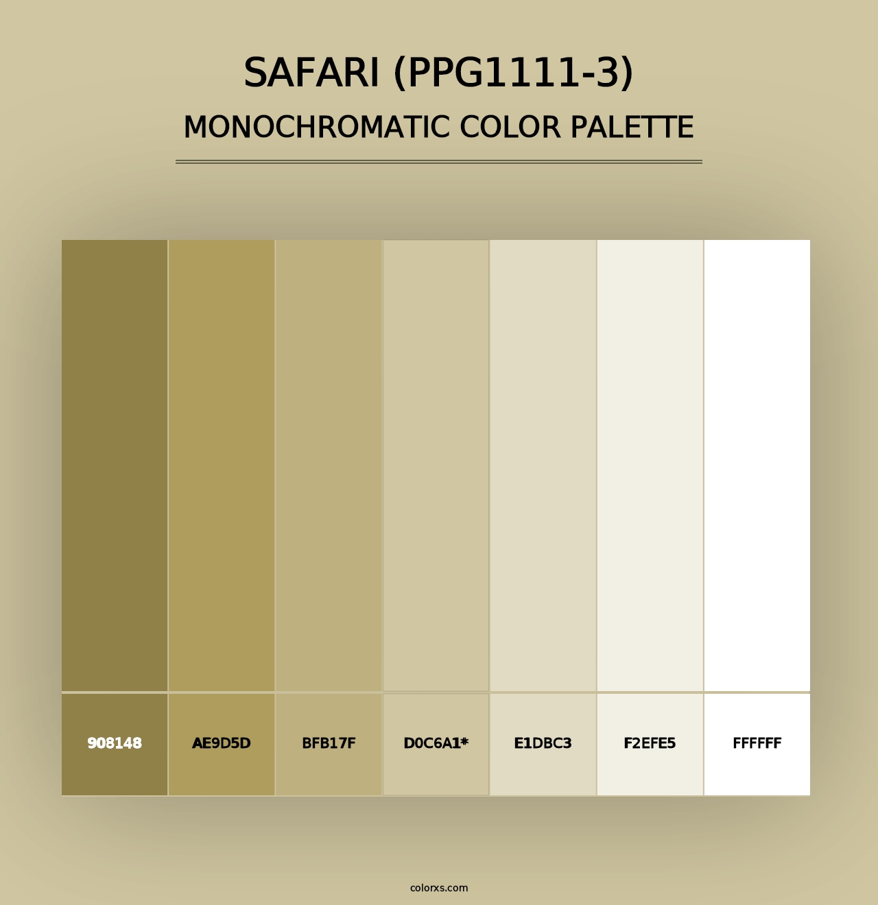 Safari (PPG1111-3) - Monochromatic Color Palette