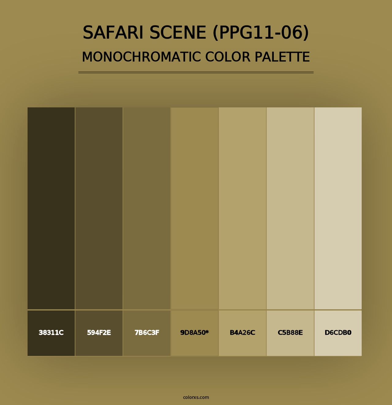 Safari Scene (PPG11-06) - Monochromatic Color Palette