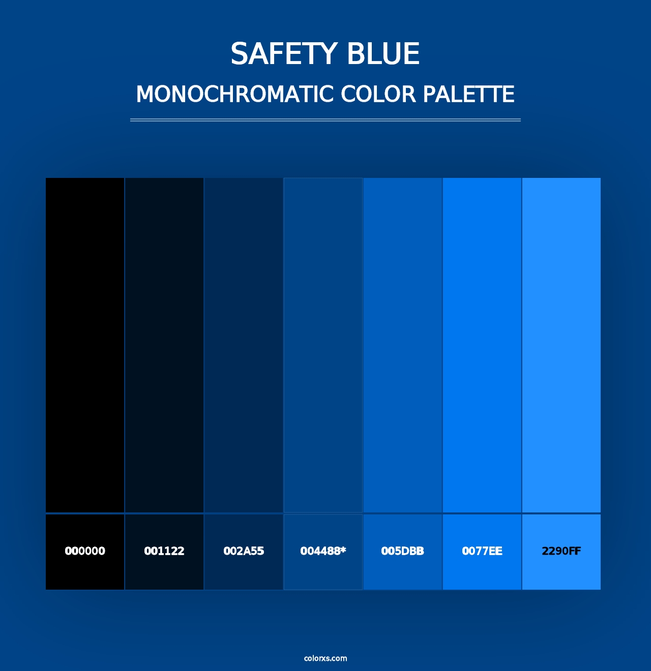 Safety Blue - Monochromatic Color Palette