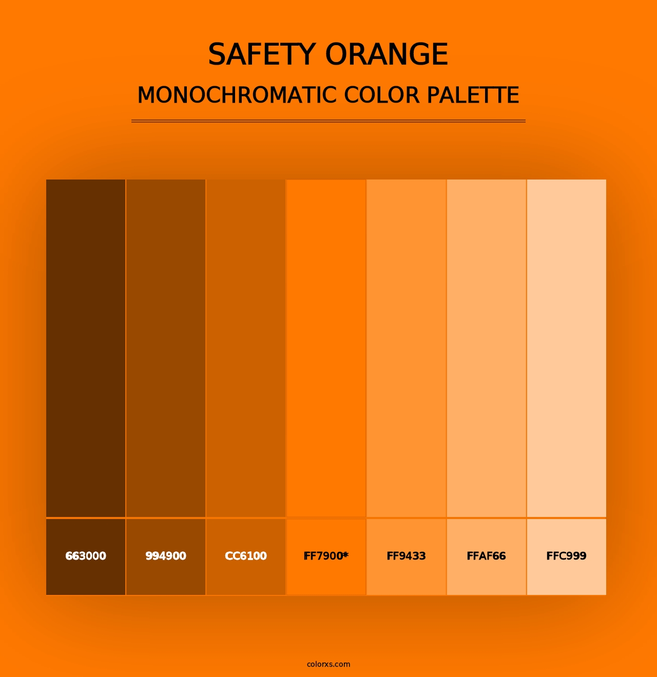 Safety Orange - Monochromatic Color Palette