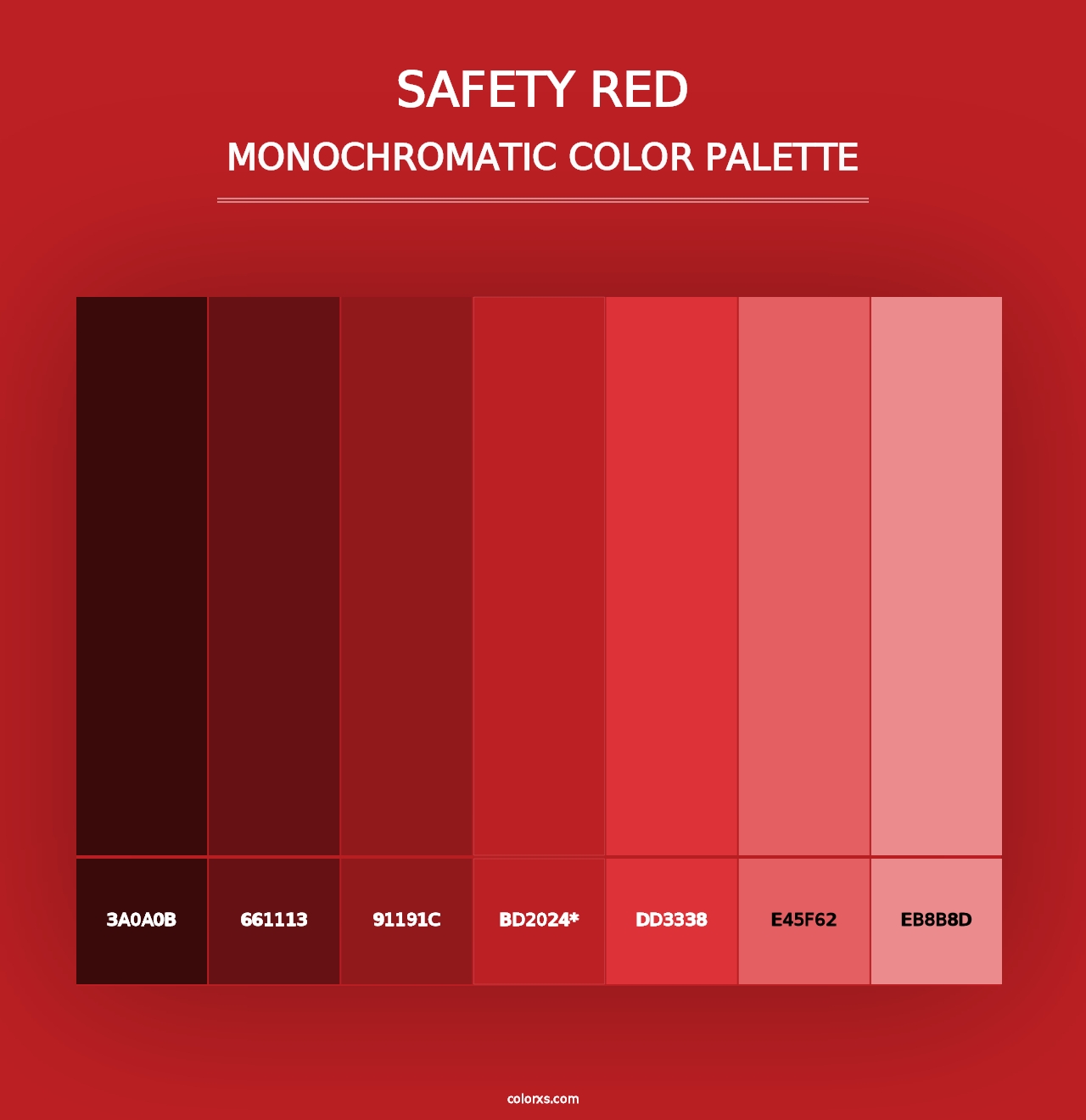 Safety Red - Monochromatic Color Palette