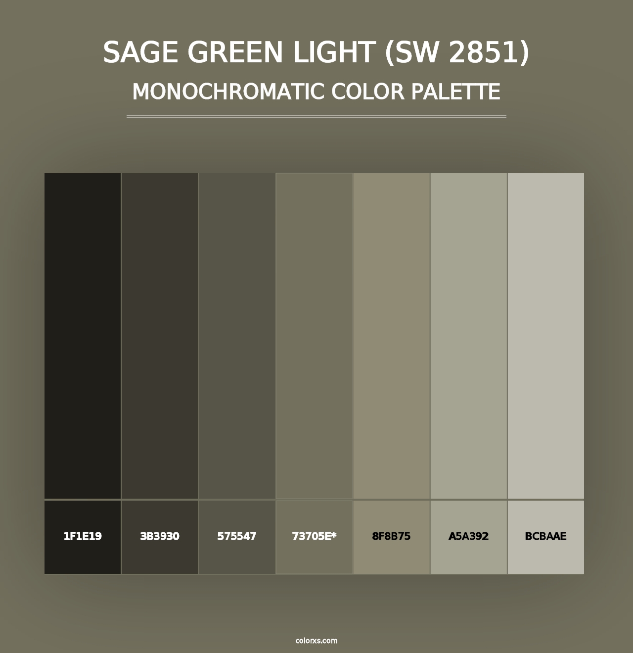 Sage Green Light (SW 2851) - Monochromatic Color Palette