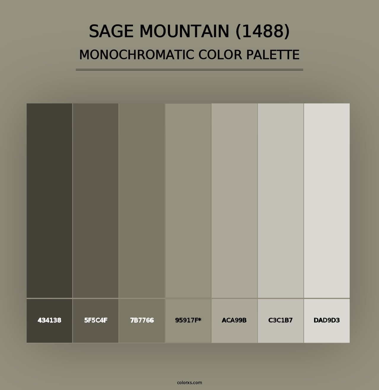 Sage Mountain (1488) - Monochromatic Color Palette