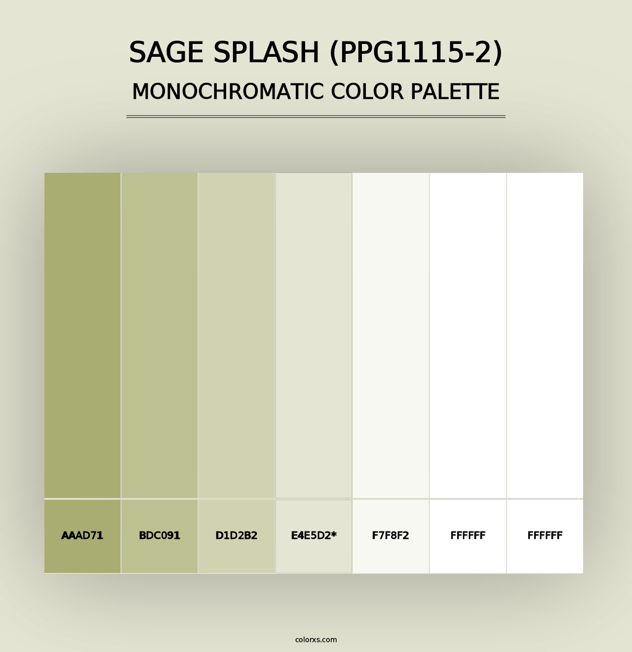 Sage Splash (PPG1115-2) - Monochromatic Color Palette