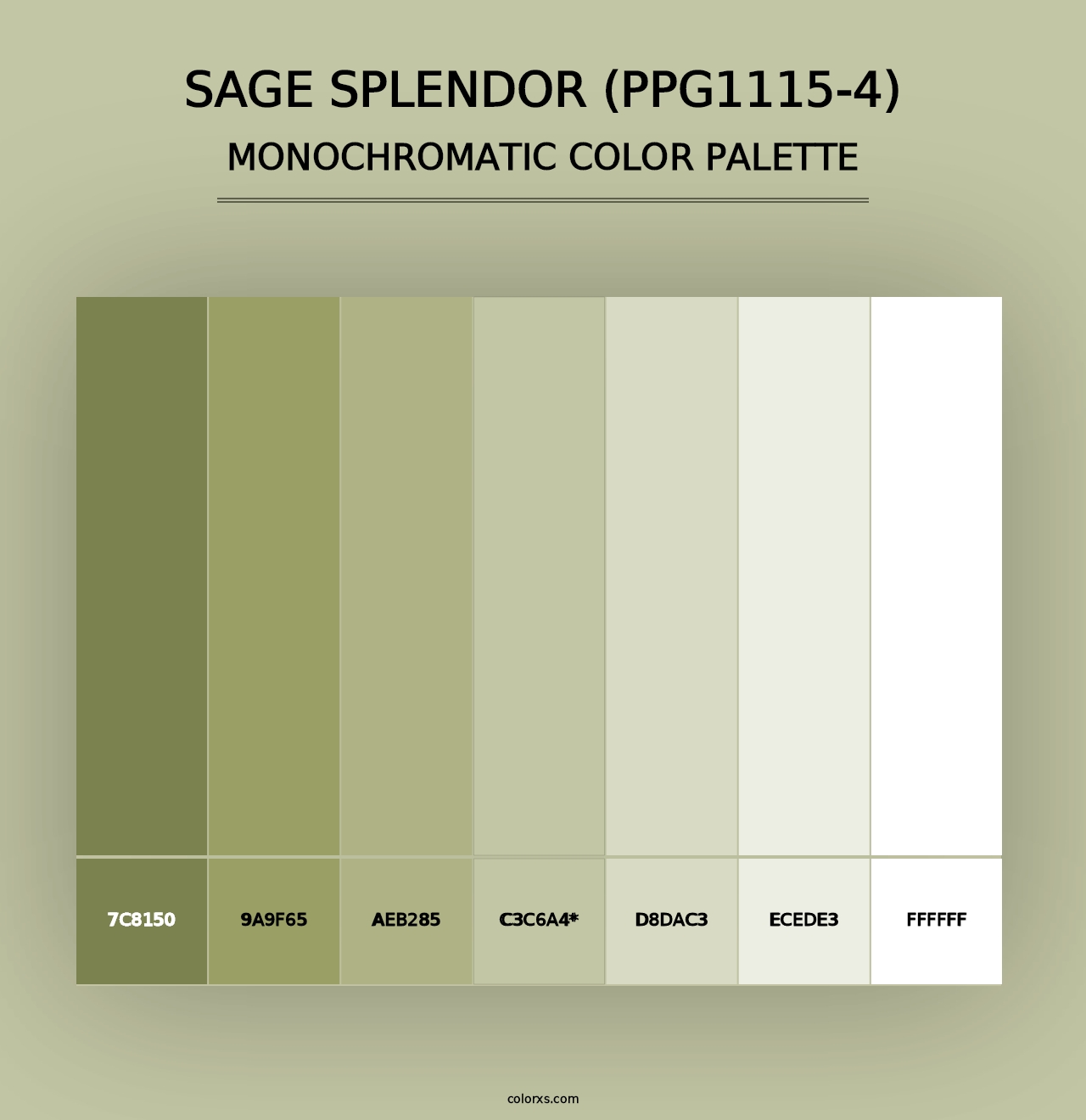 Sage Splendor (PPG1115-4) - Monochromatic Color Palette