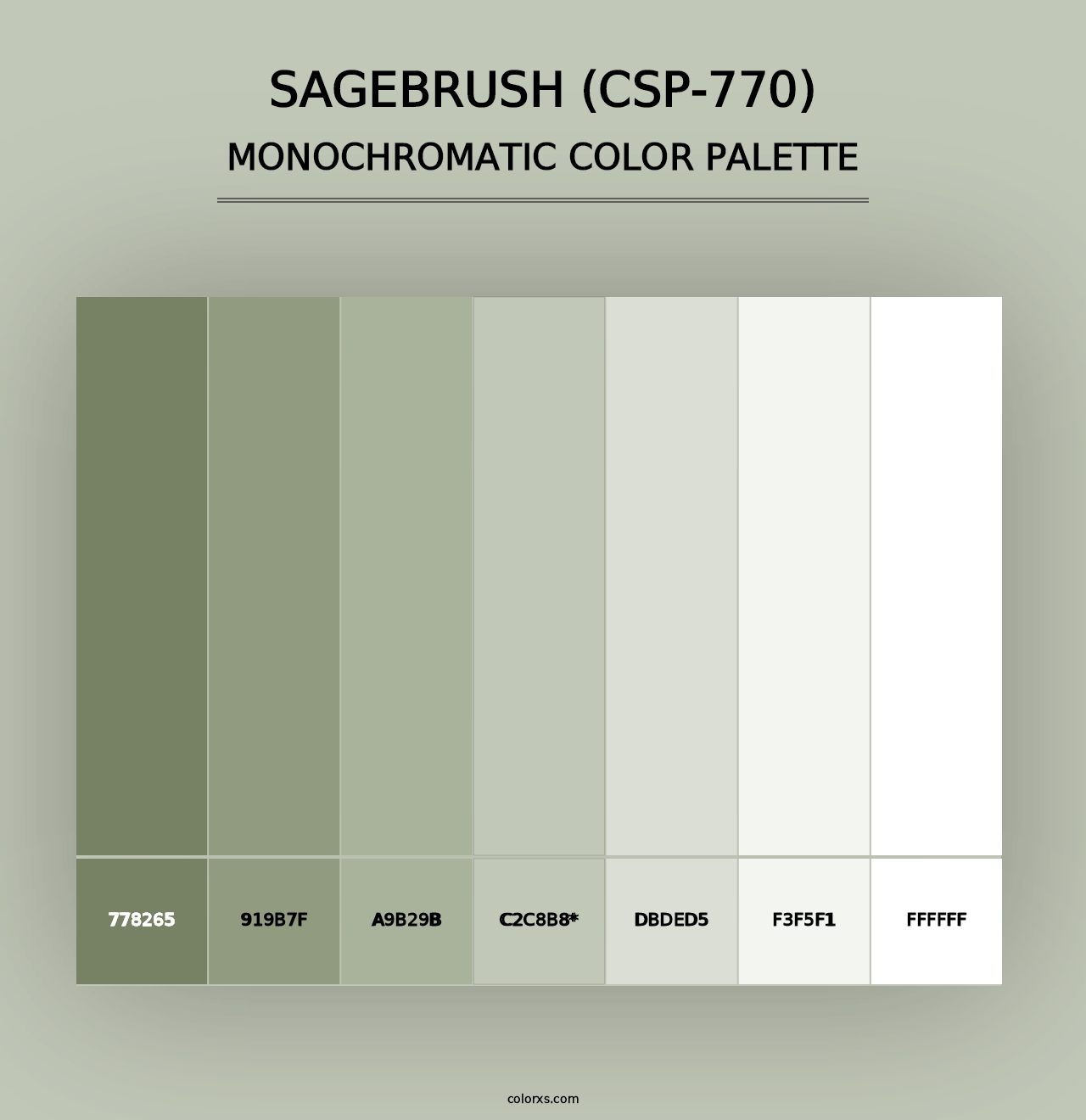 Sagebrush (CSP-770) - Monochromatic Color Palette