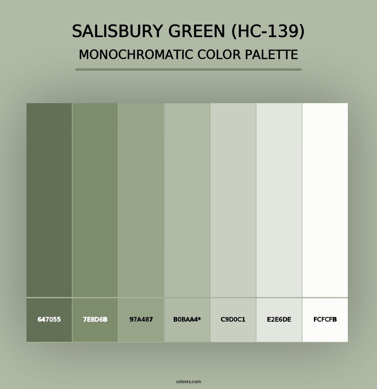 Salisbury Green (HC-139) - Monochromatic Color Palette