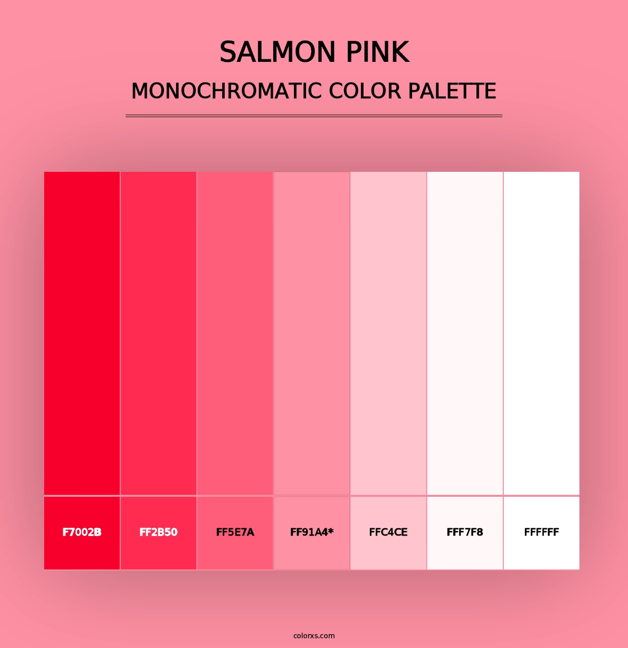 Salmon Pink - Monochromatic Color Palette