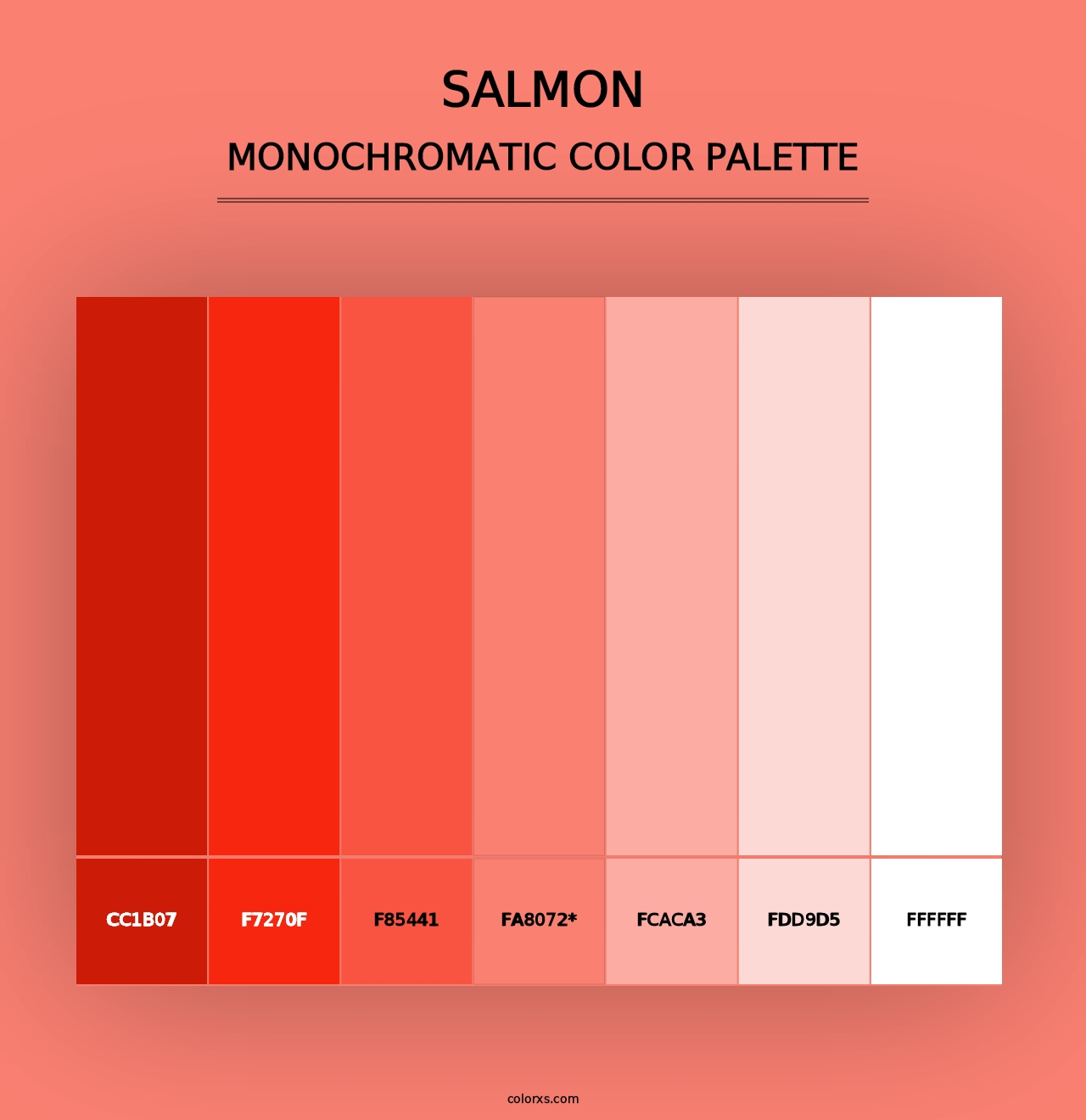 Salmon - Monochromatic Color Palette