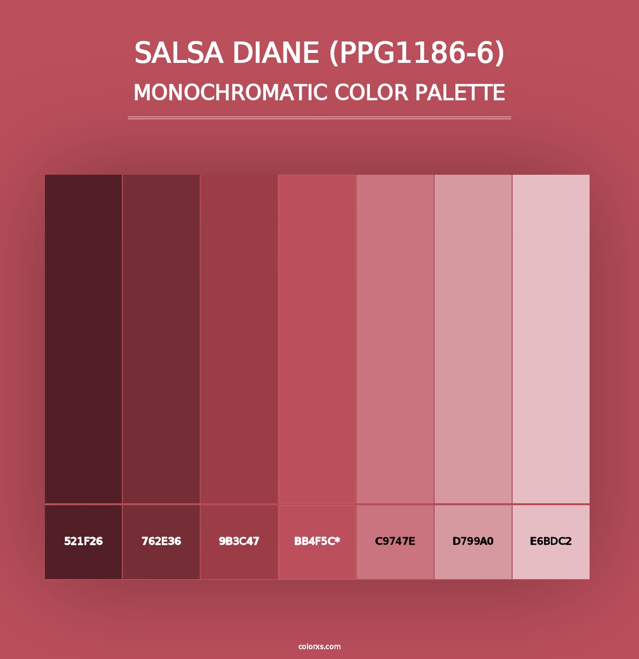 Salsa Diane (PPG1186-6) - Monochromatic Color Palette