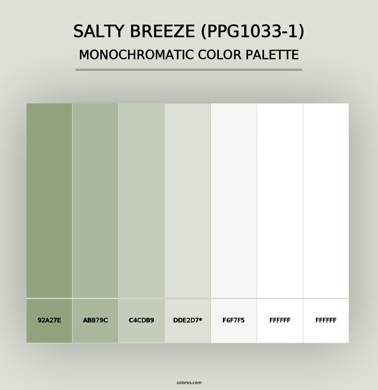 Salty Breeze (PPG1033-1) - Monochromatic Color Palette