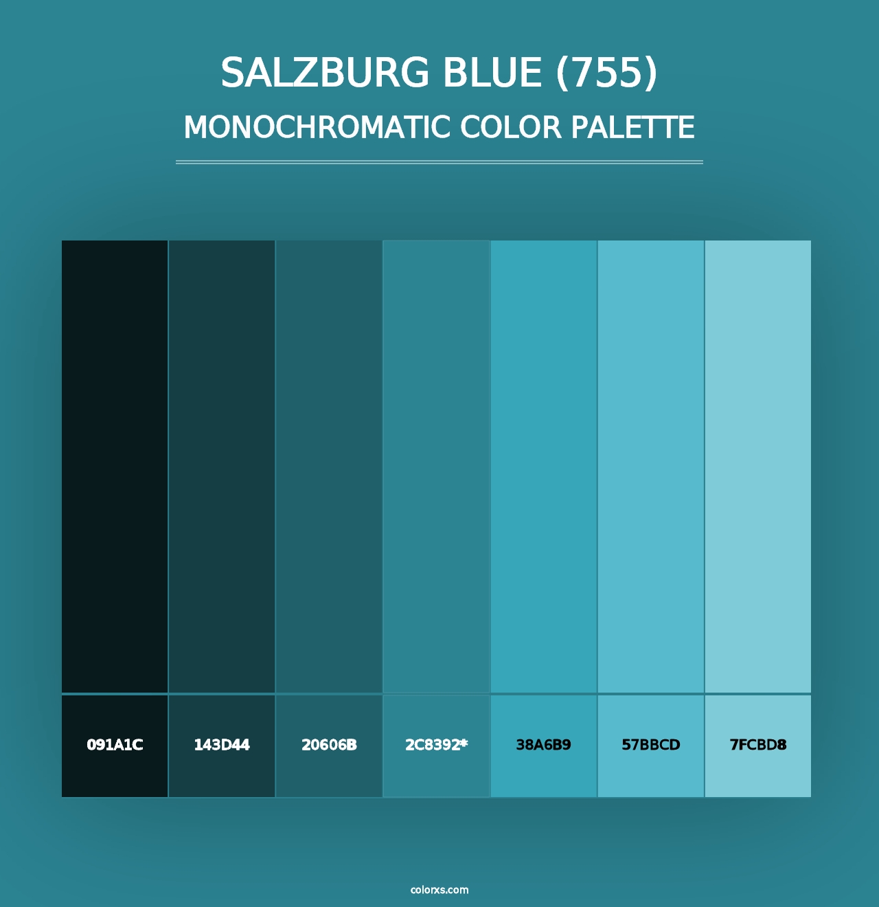 Salzburg Blue (755) - Monochromatic Color Palette