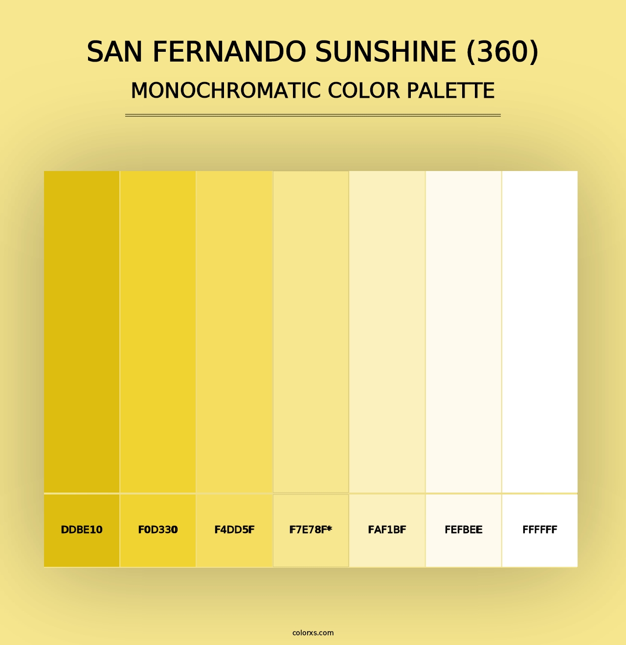 San Fernando Sunshine (360) - Monochromatic Color Palette