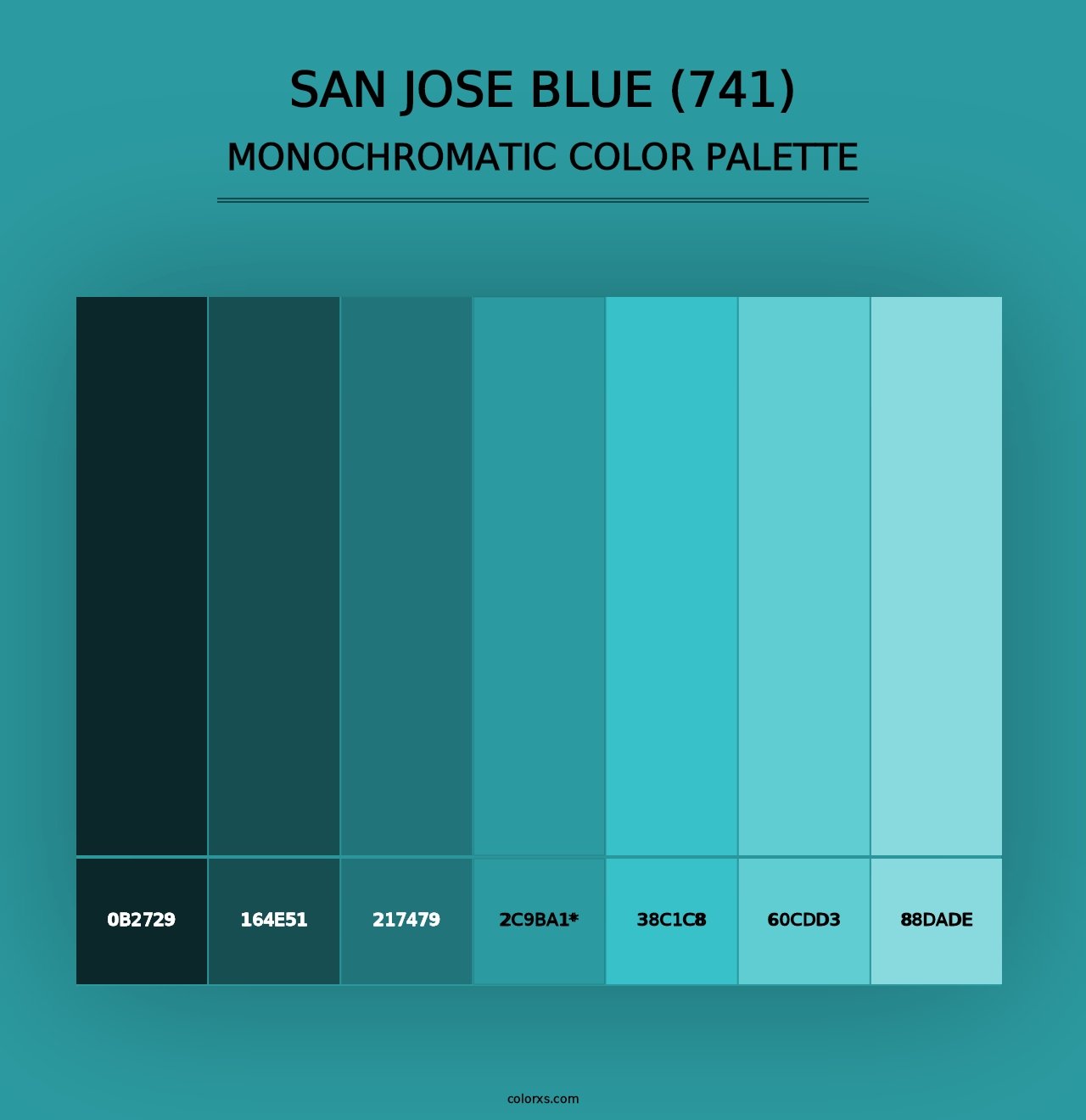 San Jose Blue (741) - Monochromatic Color Palette