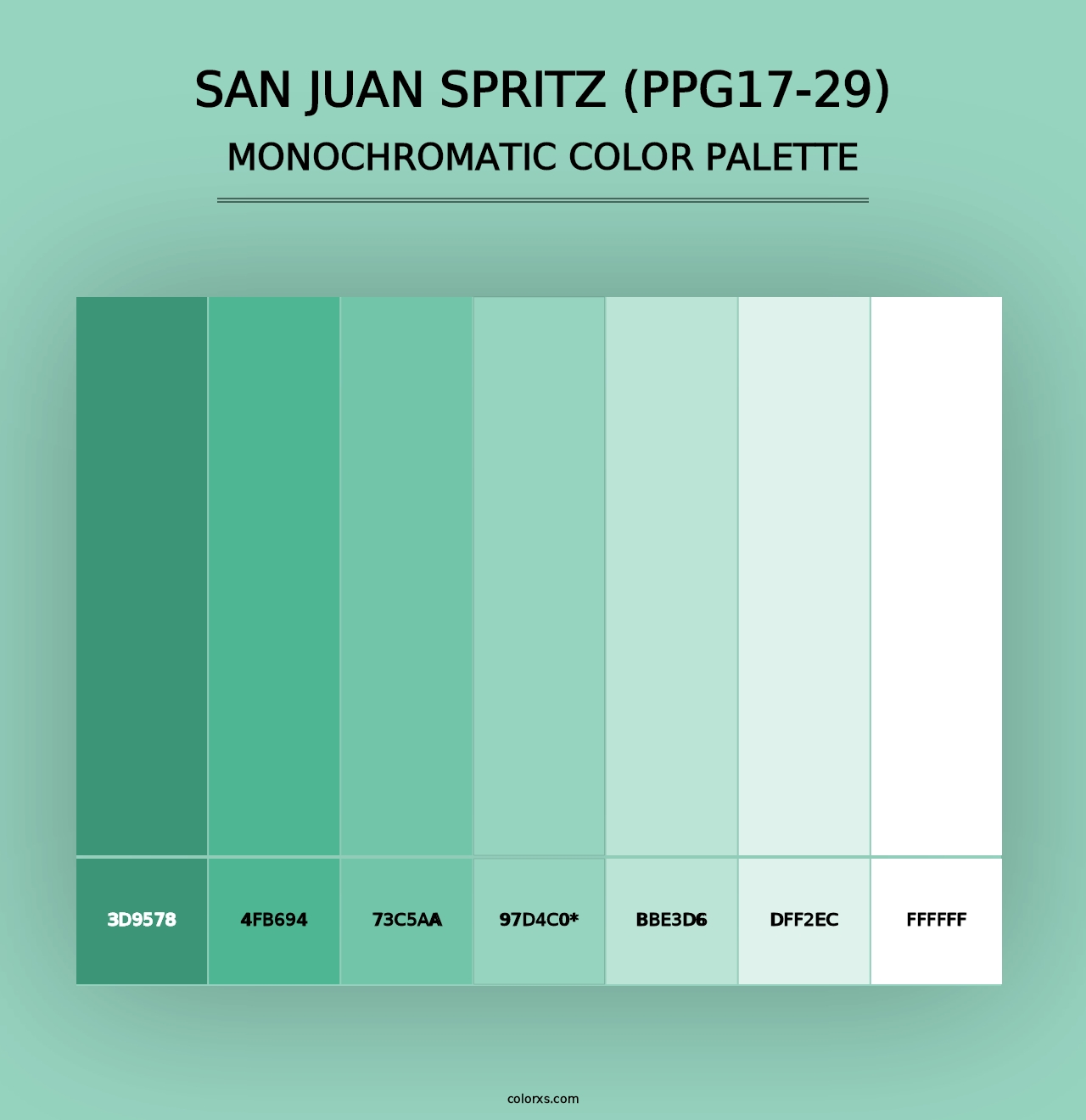 San Juan Spritz (PPG17-29) - Monochromatic Color Palette