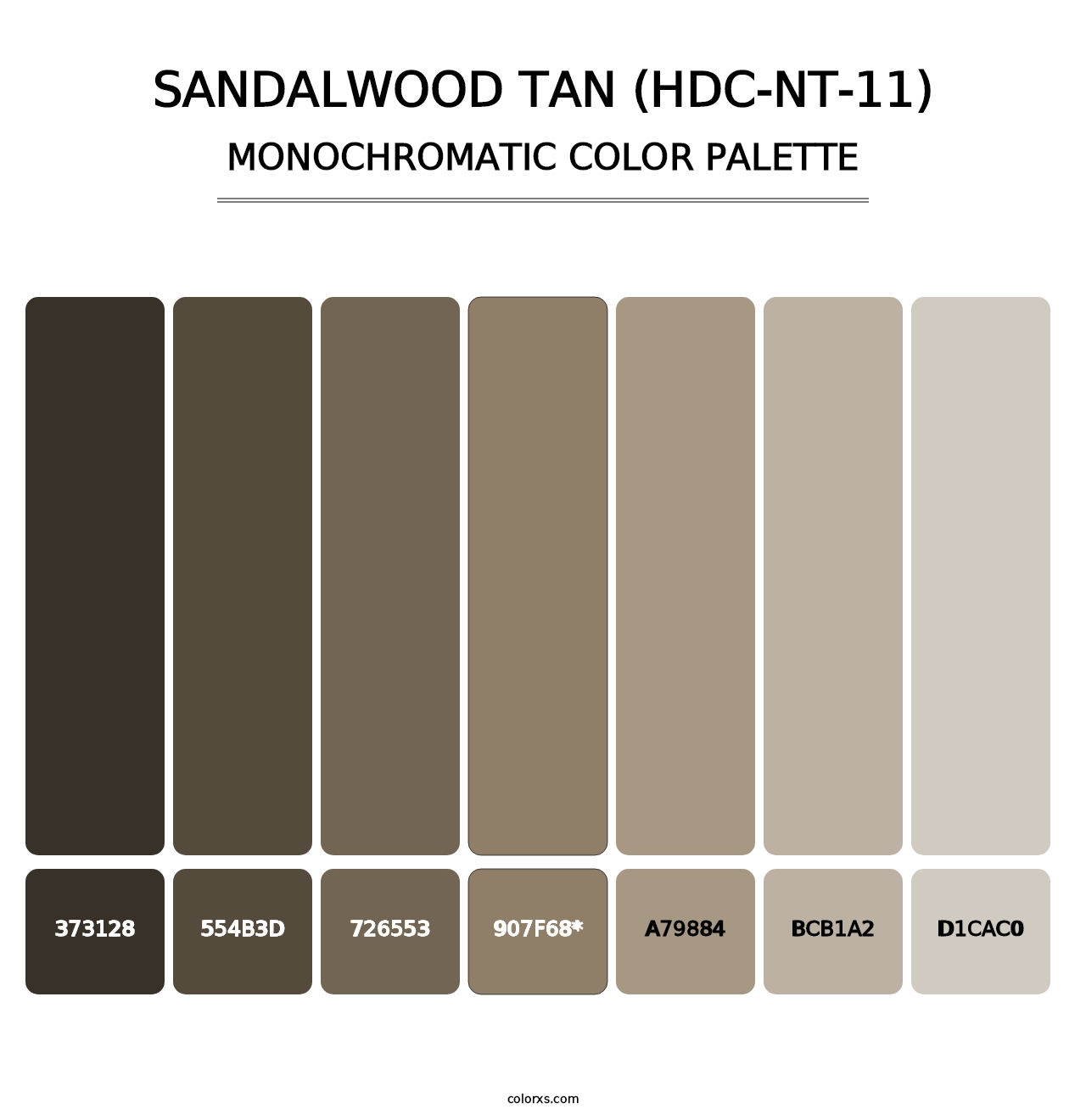 Sandalwood Tan (HDC-NT-11) - Monochromatic Color Palette