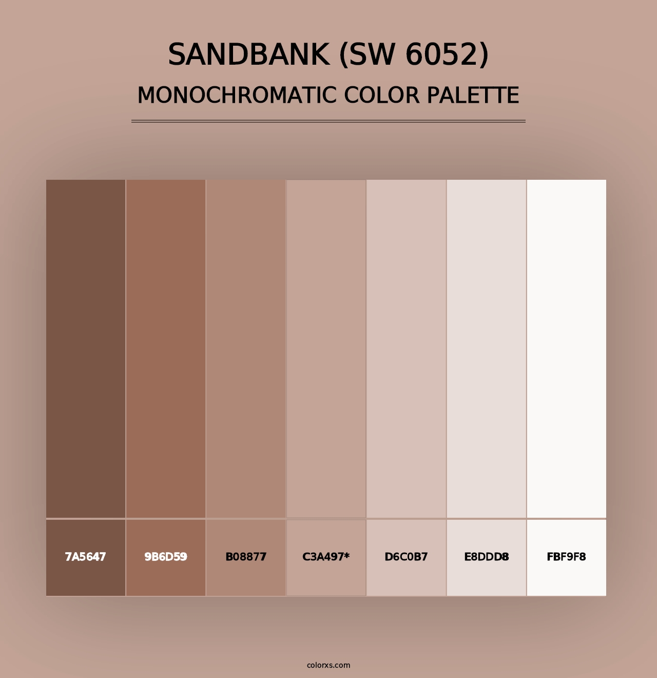 Sandbank (SW 6052) - Monochromatic Color Palette