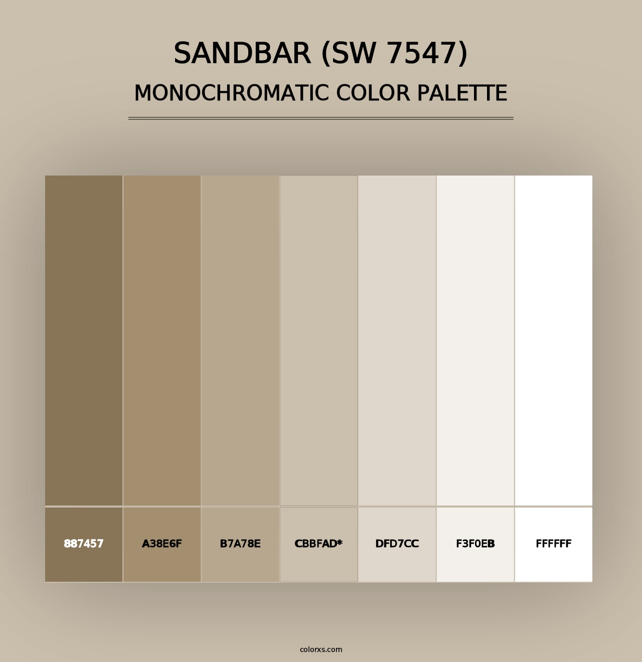 Sherwin Williams Sandbar (SW 7547) Paint coordinating colors and