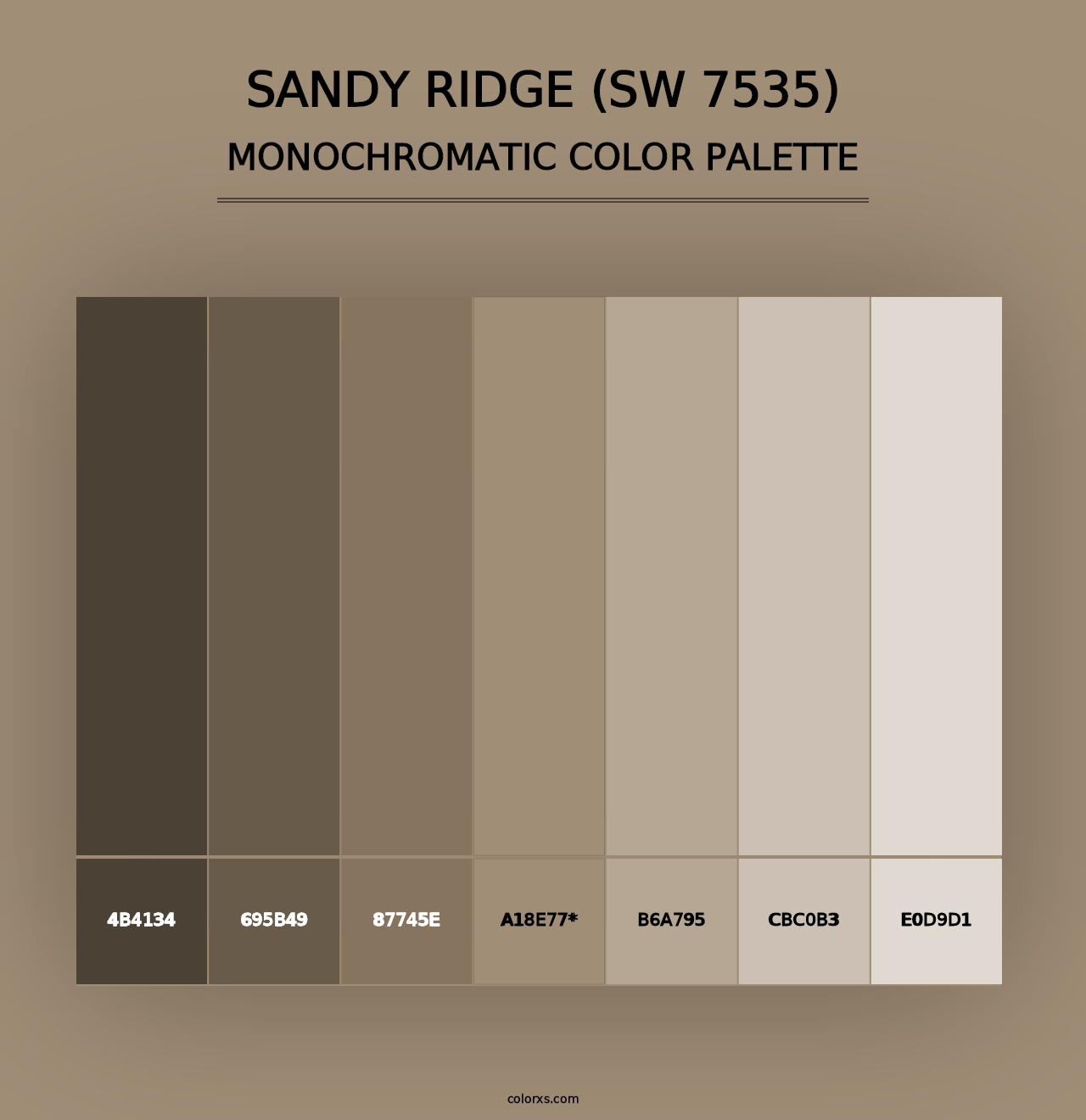 Sandy Ridge (SW 7535) - Monochromatic Color Palette