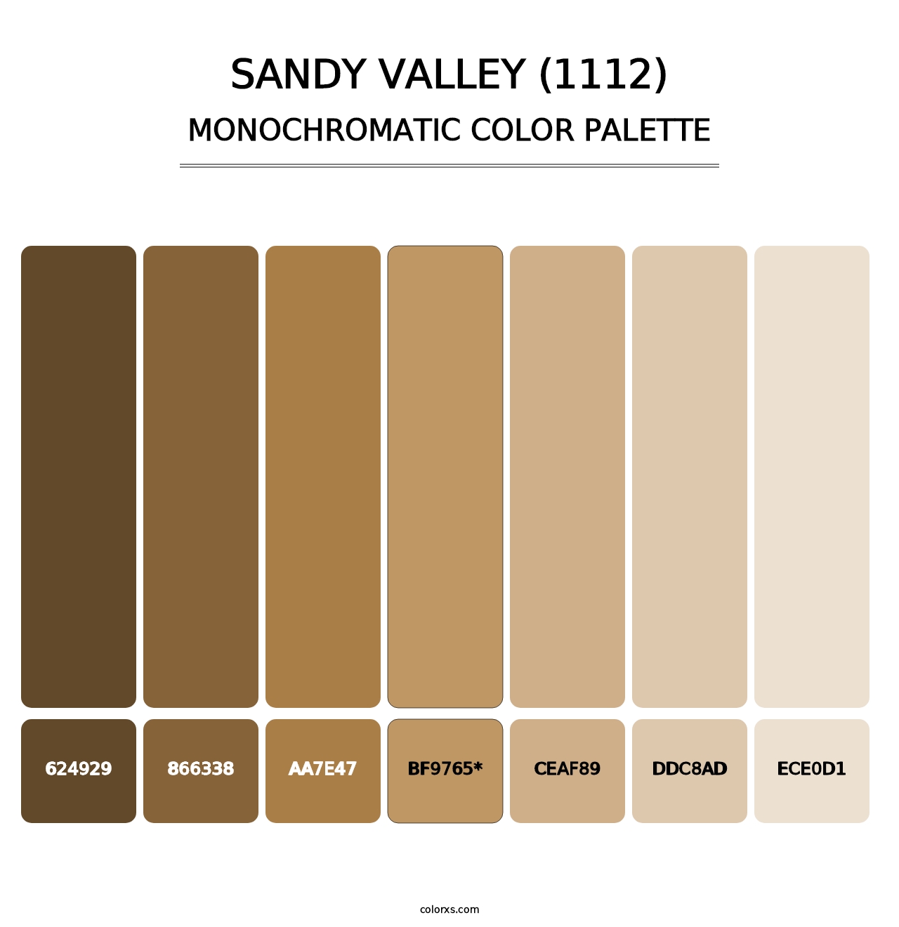 Sandy Valley (1112) - Monochromatic Color Palette