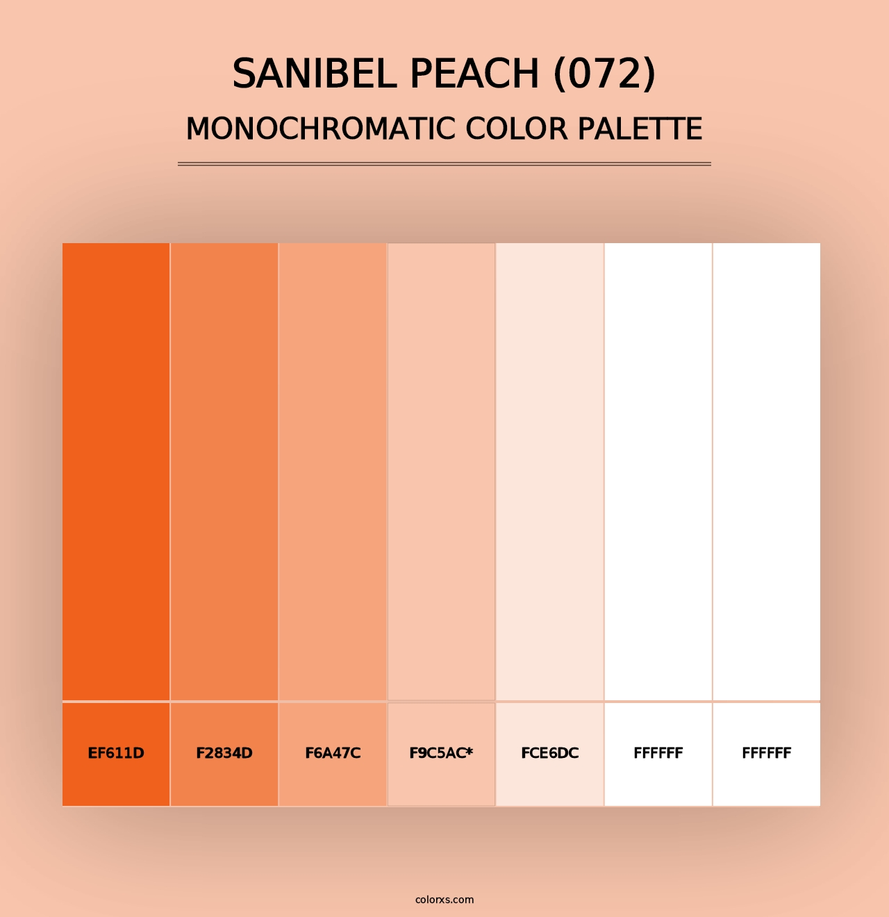 Sanibel Peach (072) - Monochromatic Color Palette