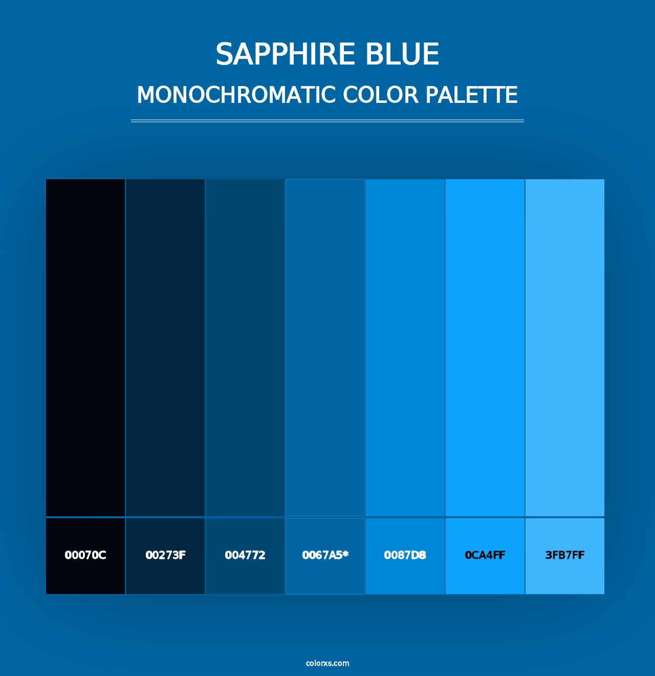 Sapphire Blue - Monochromatic Color Palette