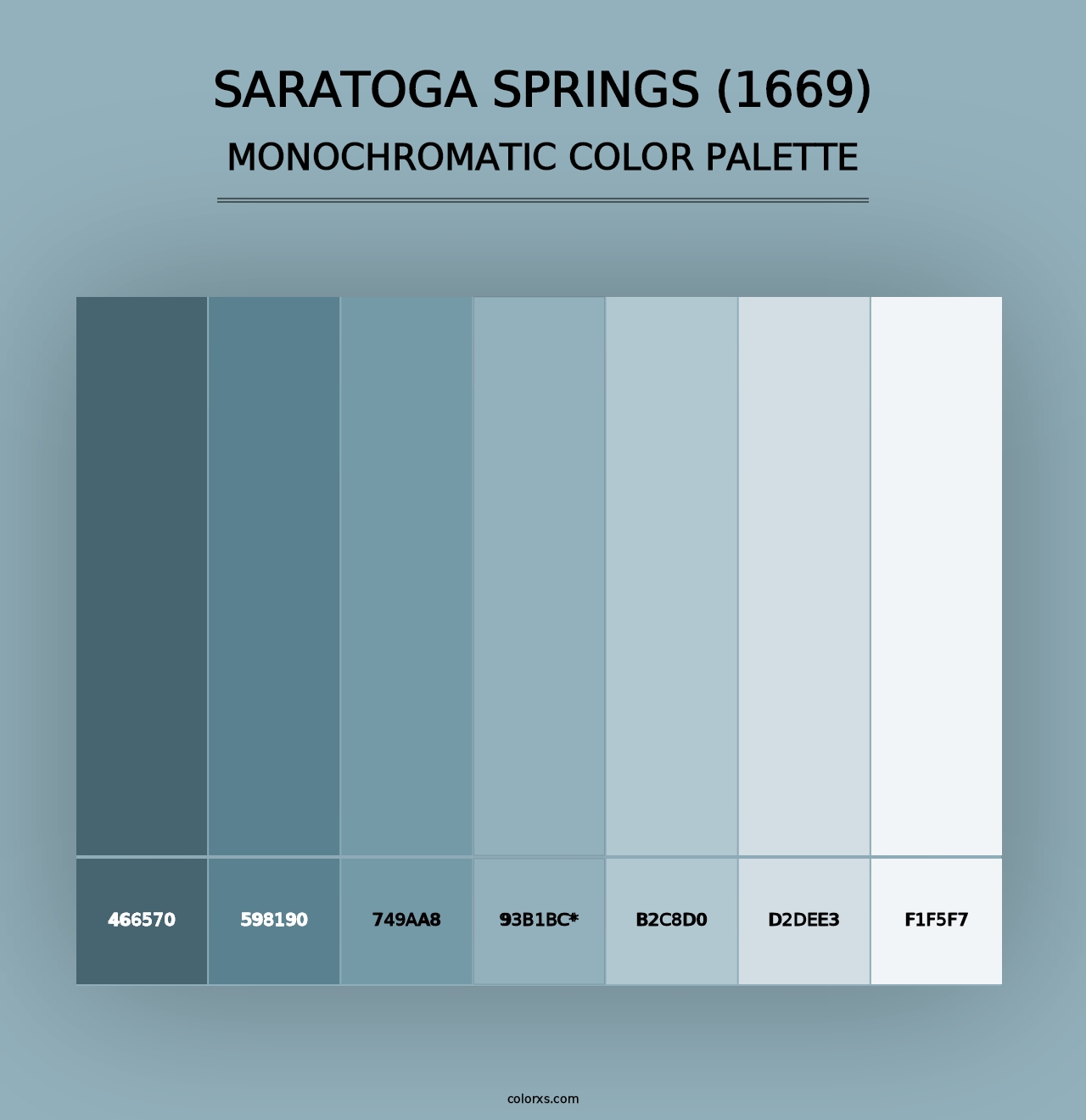 Saratoga Springs (1669) - Monochromatic Color Palette