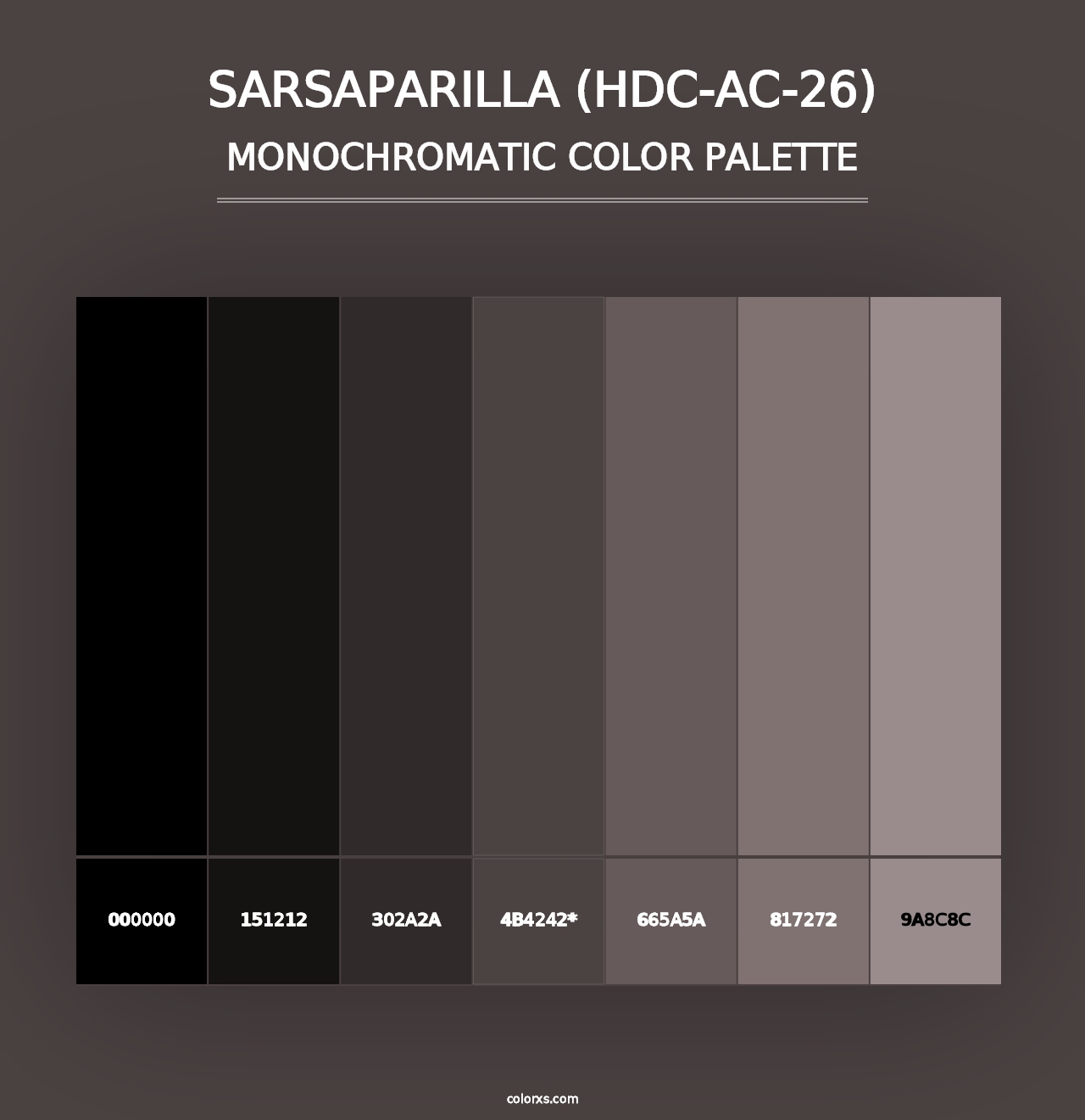 Sarsaparilla (HDC-AC-26) - Monochromatic Color Palette