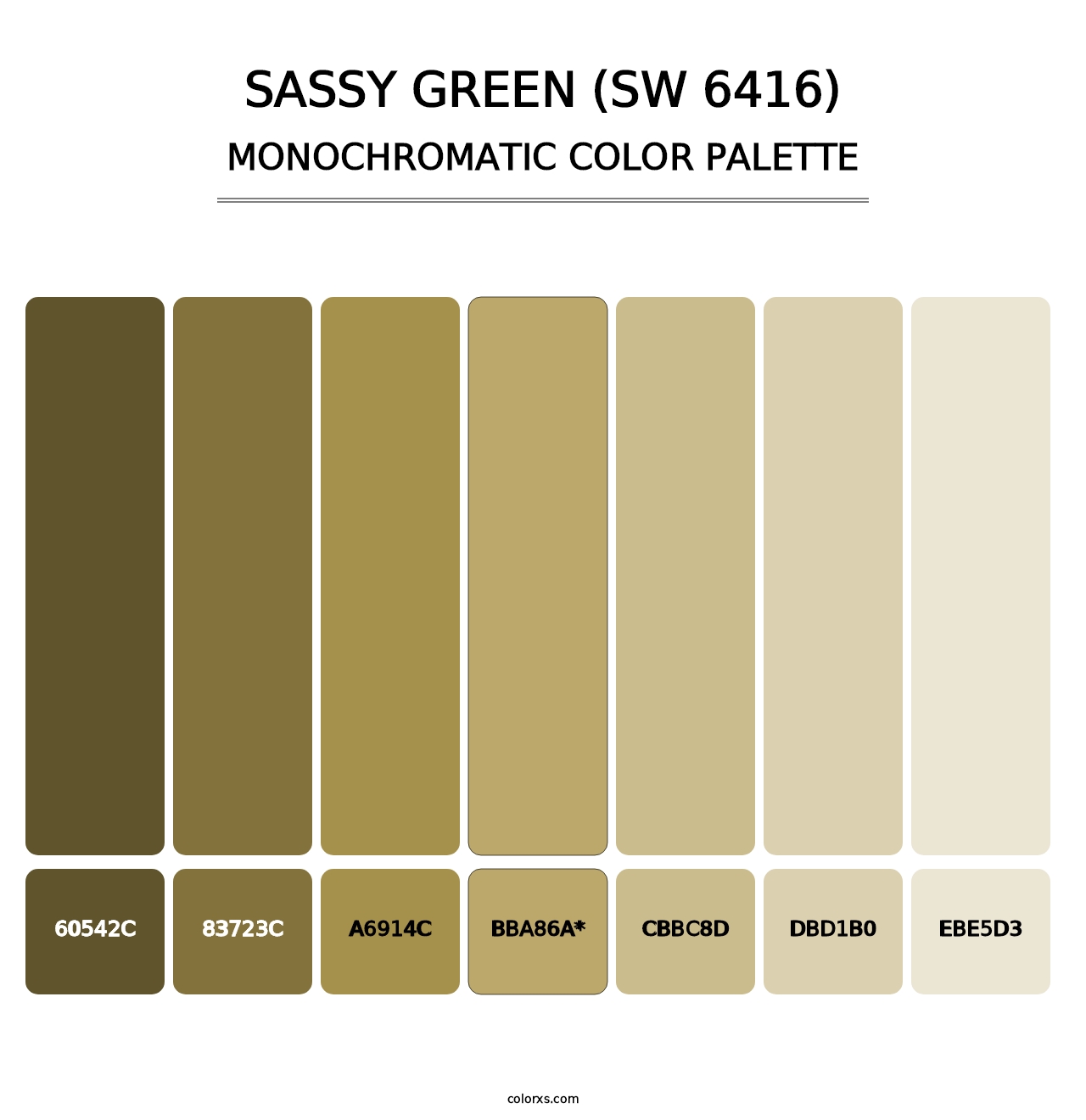 Sassy Green (SW 6416) - Monochromatic Color Palette