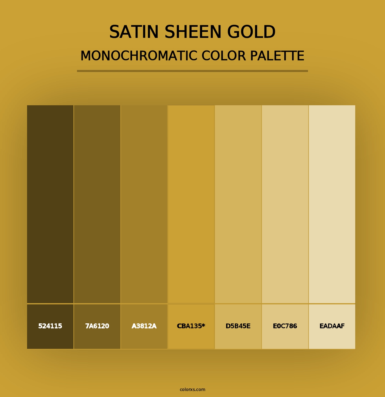 Satin Sheen Gold - Monochromatic Color Palette