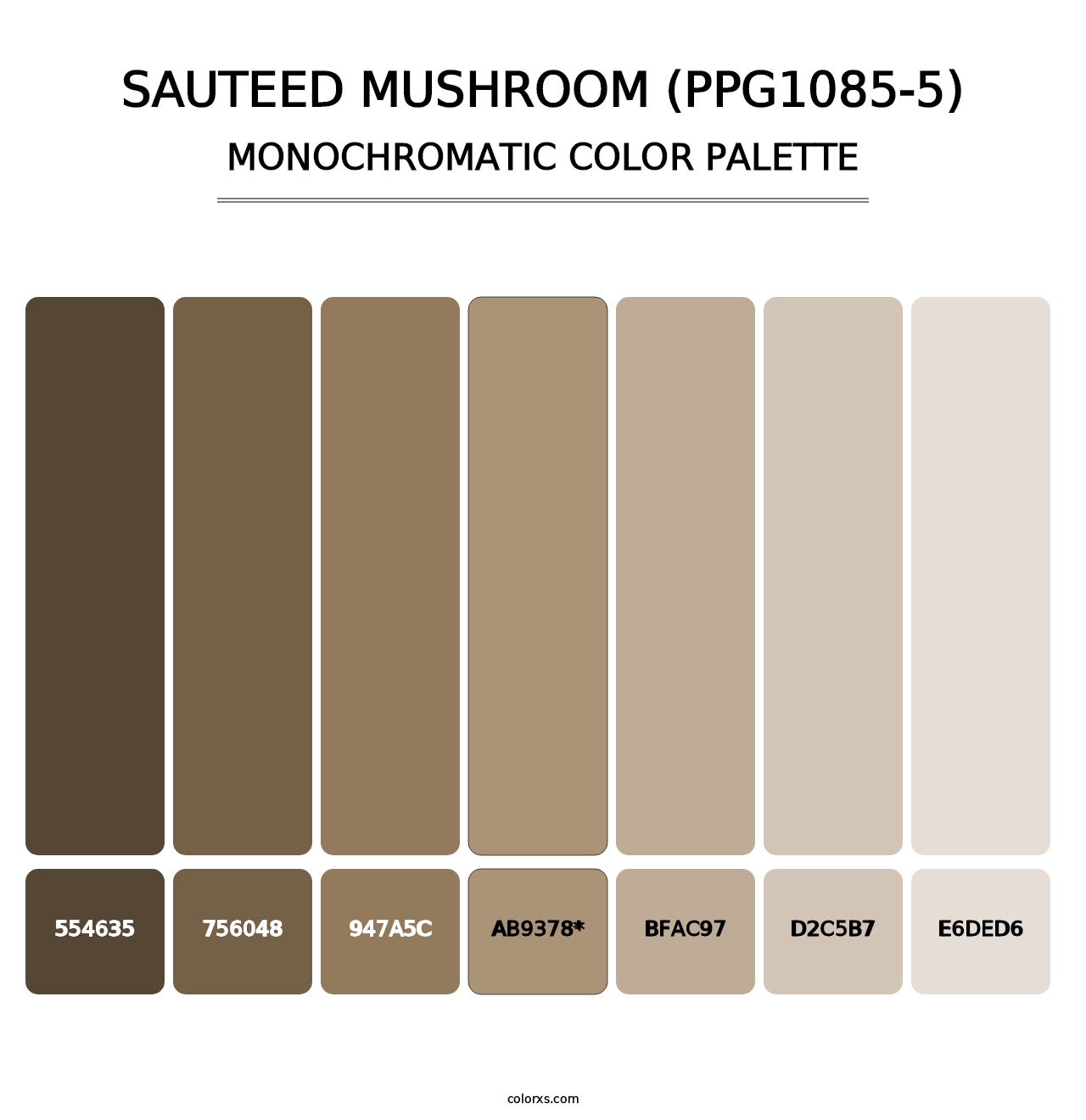 Sauteed Mushroom (PPG1085-5) - Monochromatic Color Palette