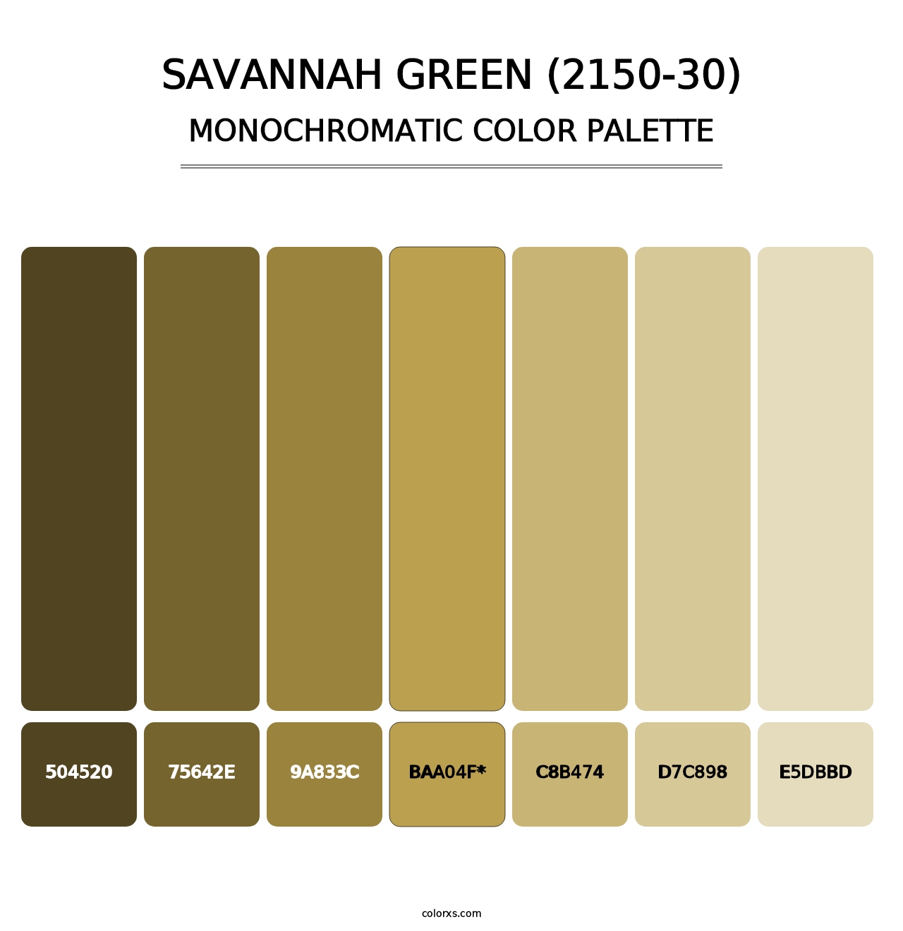 Savannah Green (2150-30) - Monochromatic Color Palette