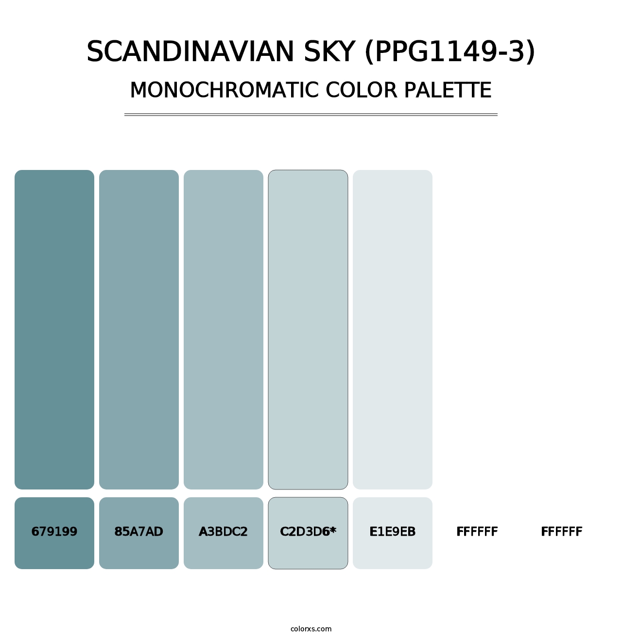 Scandinavian Sky (PPG1149-3) - Monochromatic Color Palette