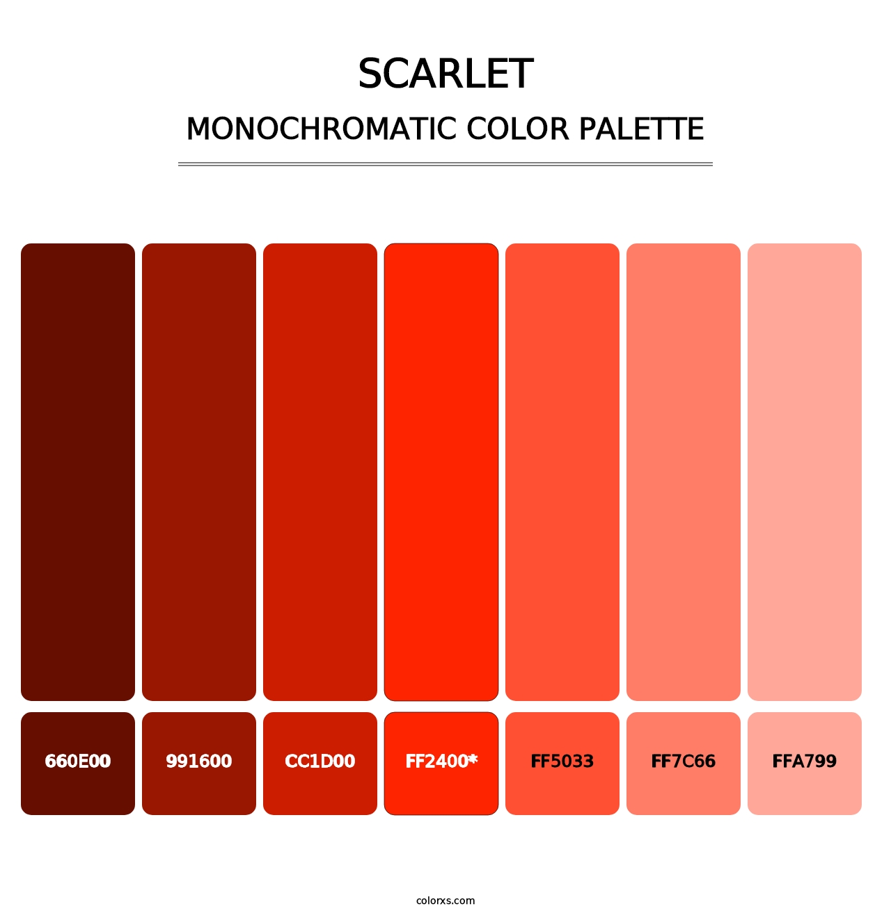 Scarlet - Monochromatic Color Palette