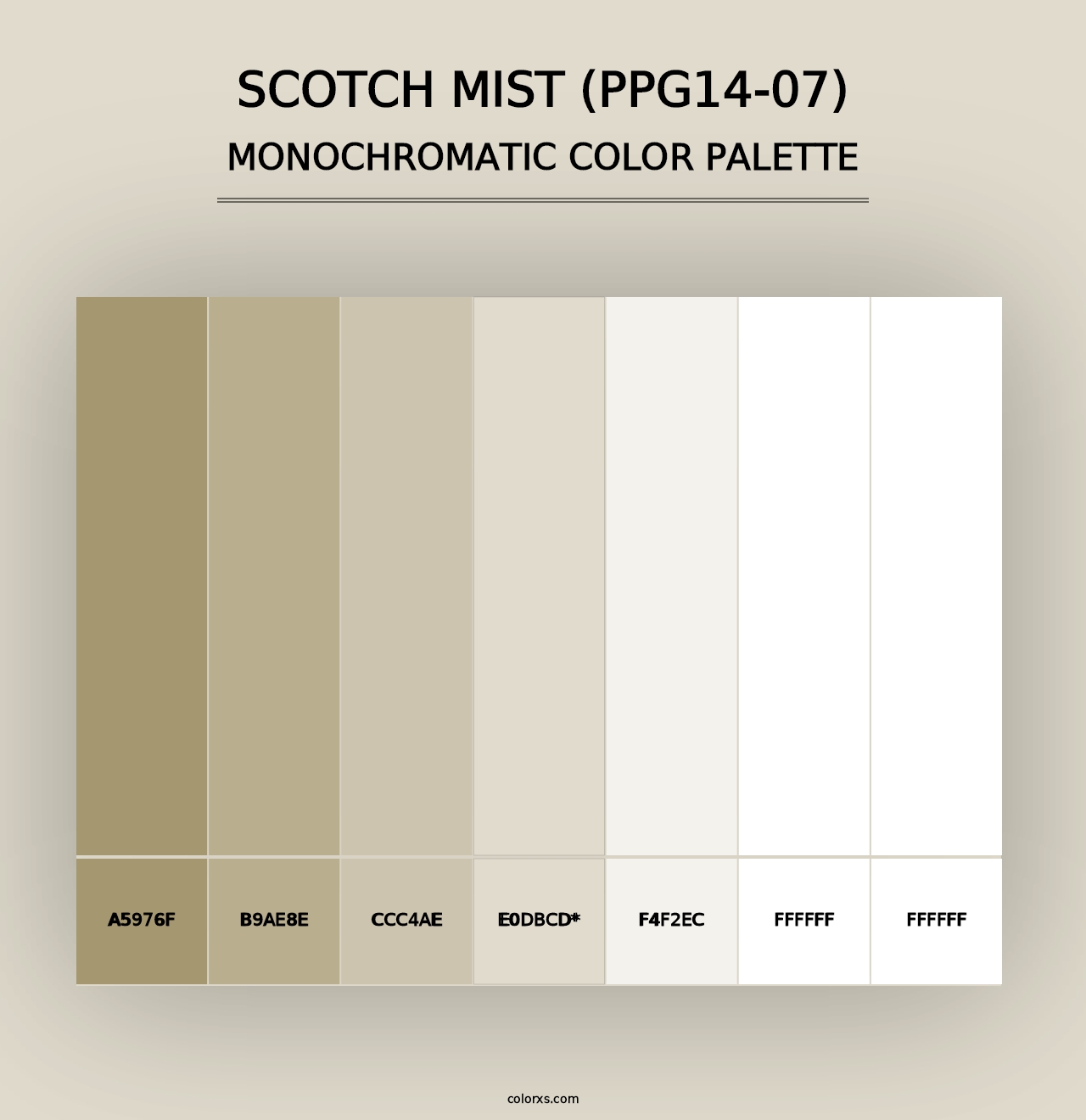 Scotch Mist (PPG14-07) - Monochromatic Color Palette